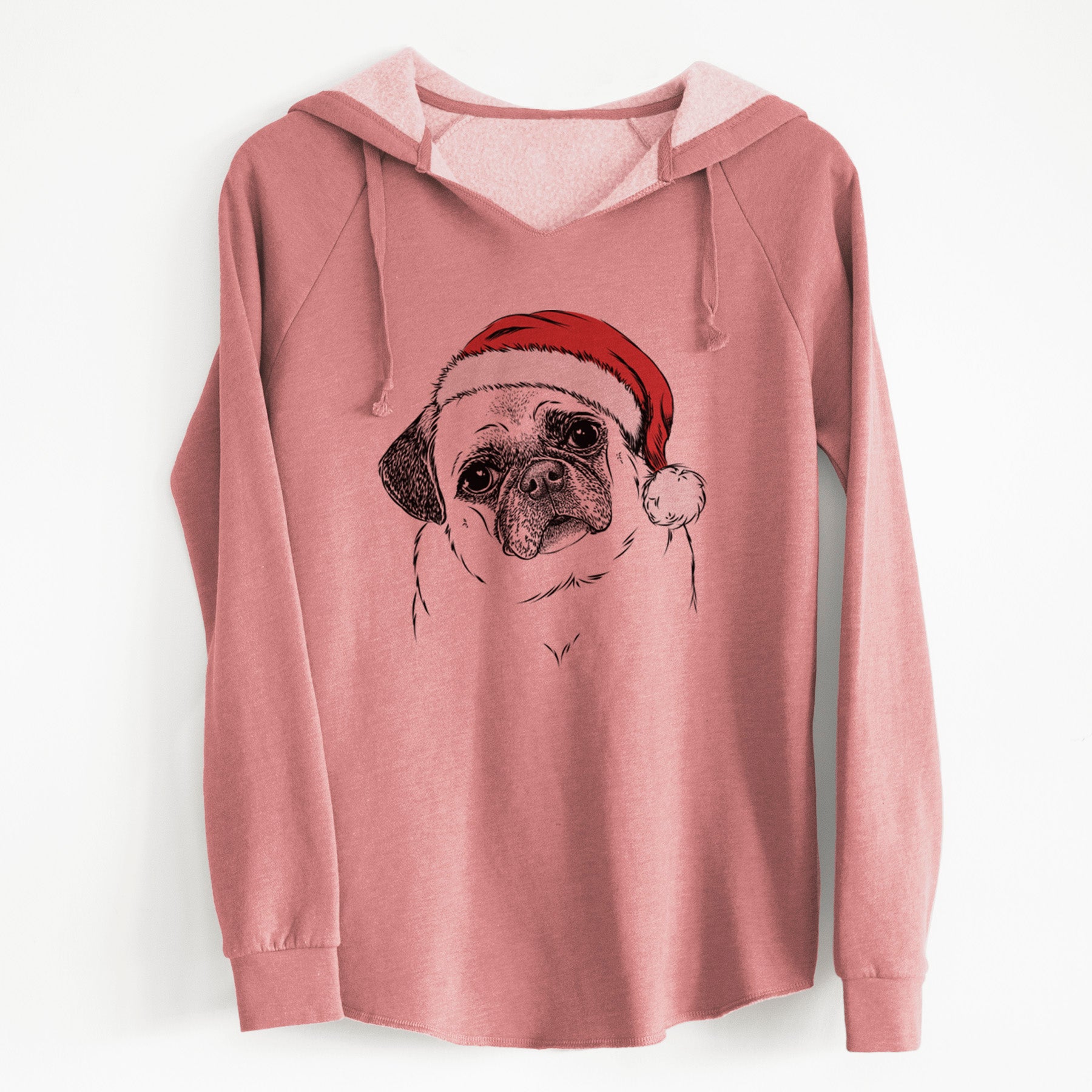 Santa Zoey the Pug - Cali Wave Hooded Sweatshirt