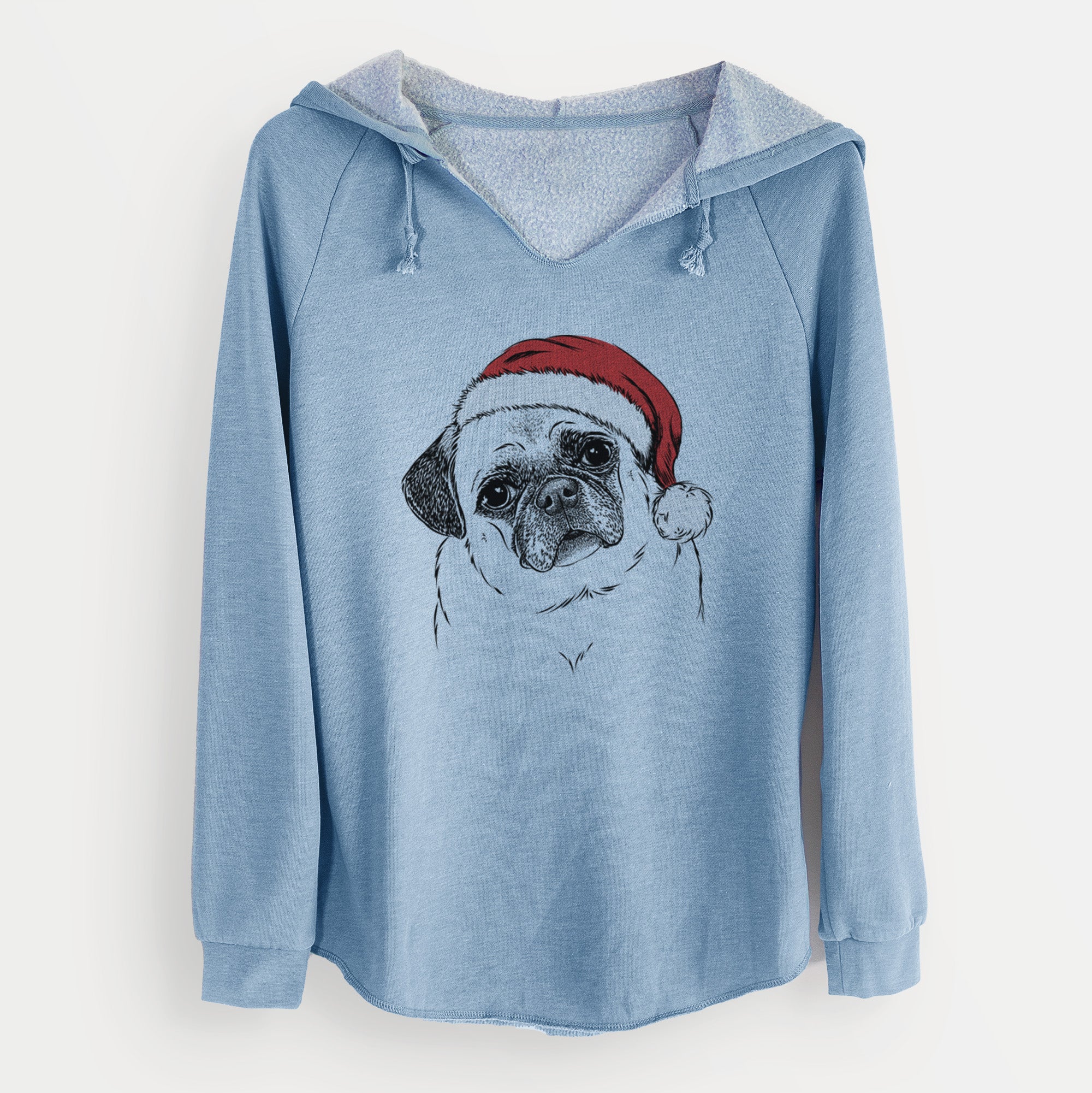 Santa Zoey the Pug - Cali Wave Hooded Sweatshirt