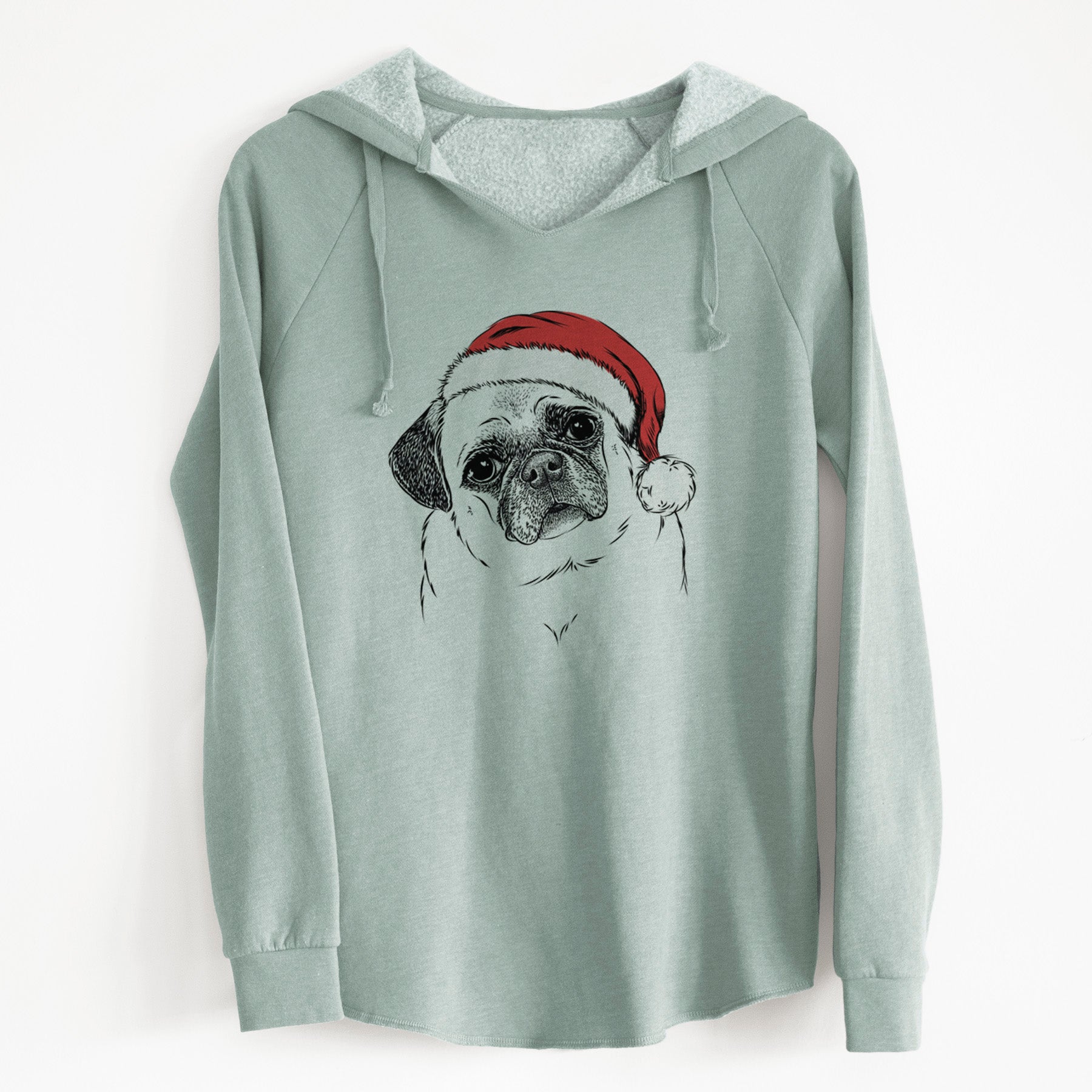 Santa Zoey the Pug - Cali Wave Hooded Sweatshirt