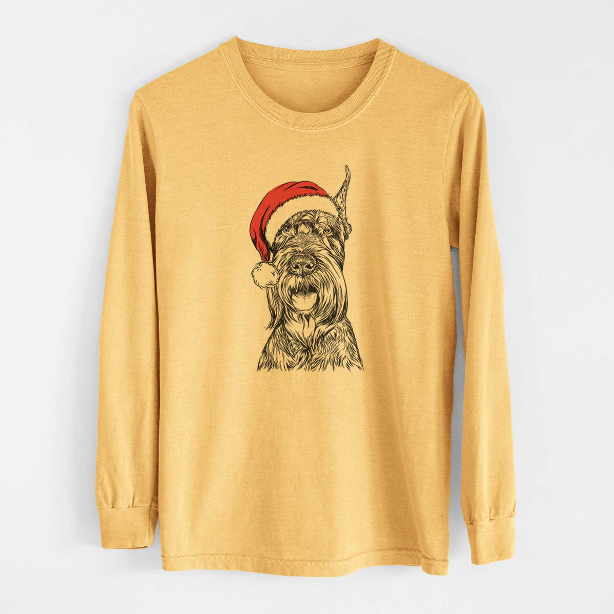 Santa Zuri the Giant Schnauzer - Heavyweight 100% Cotton Long Sleeve