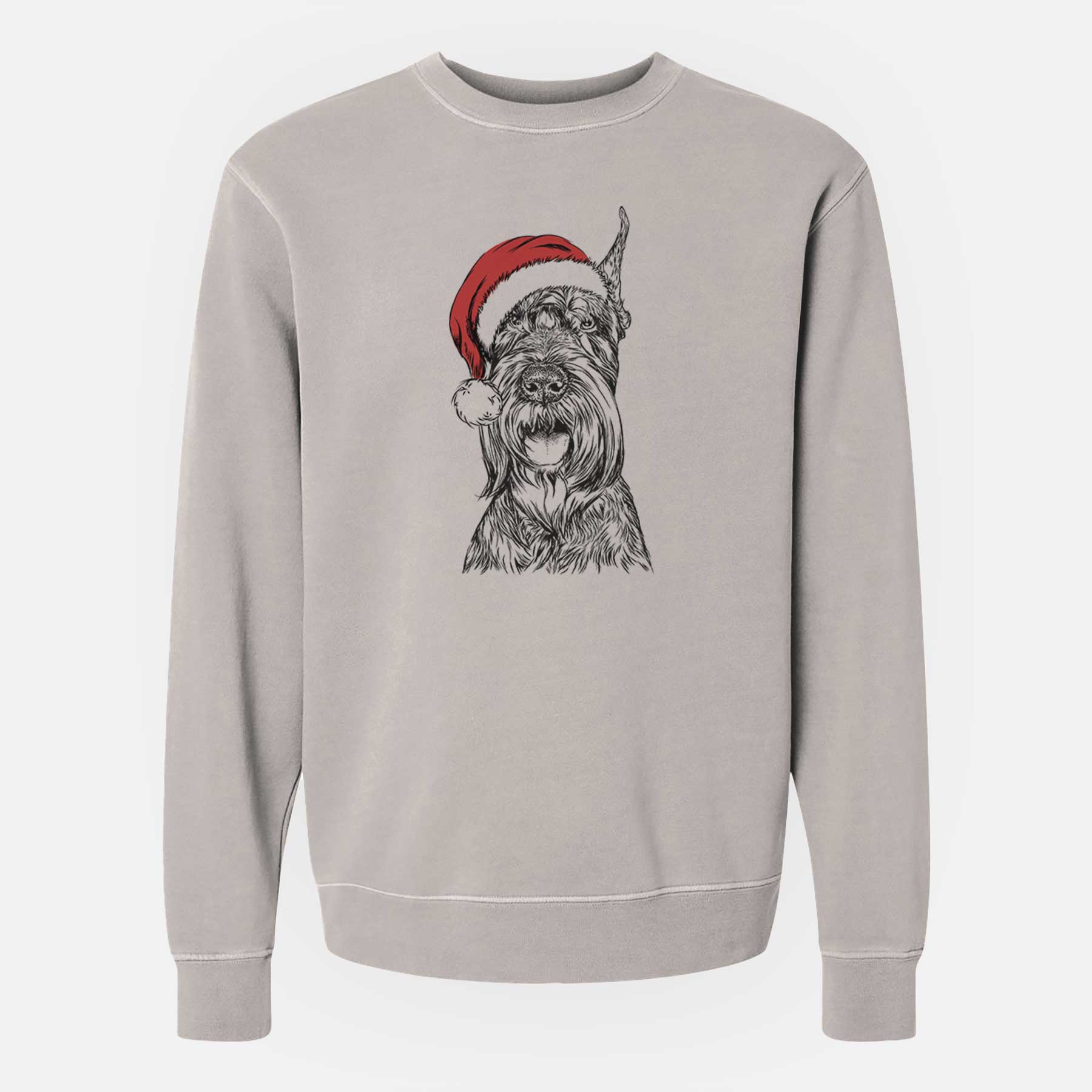 Santa Zuri the Giant Schnauzer - Unisex Pigment Dyed Crew Sweatshirt