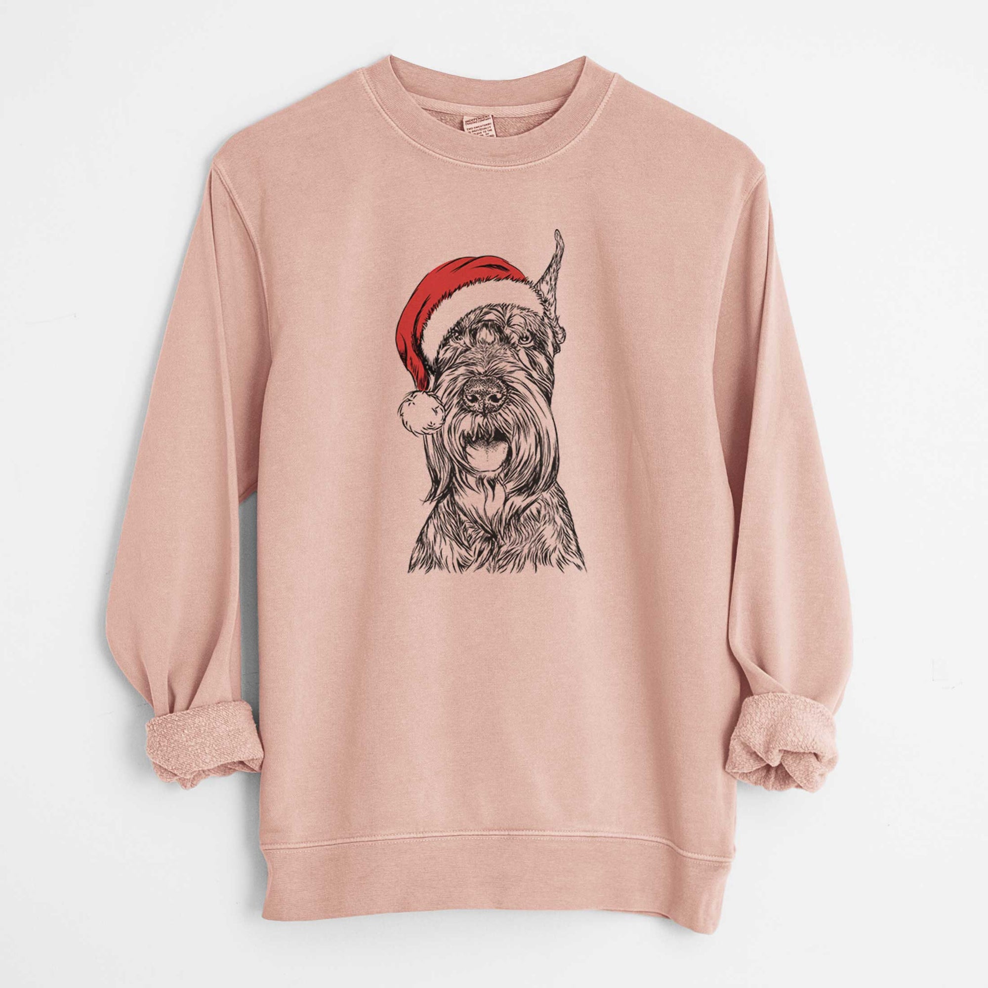 Santa Zuri the Giant Schnauzer - Unisex Pigment Dyed Crew Sweatshirt