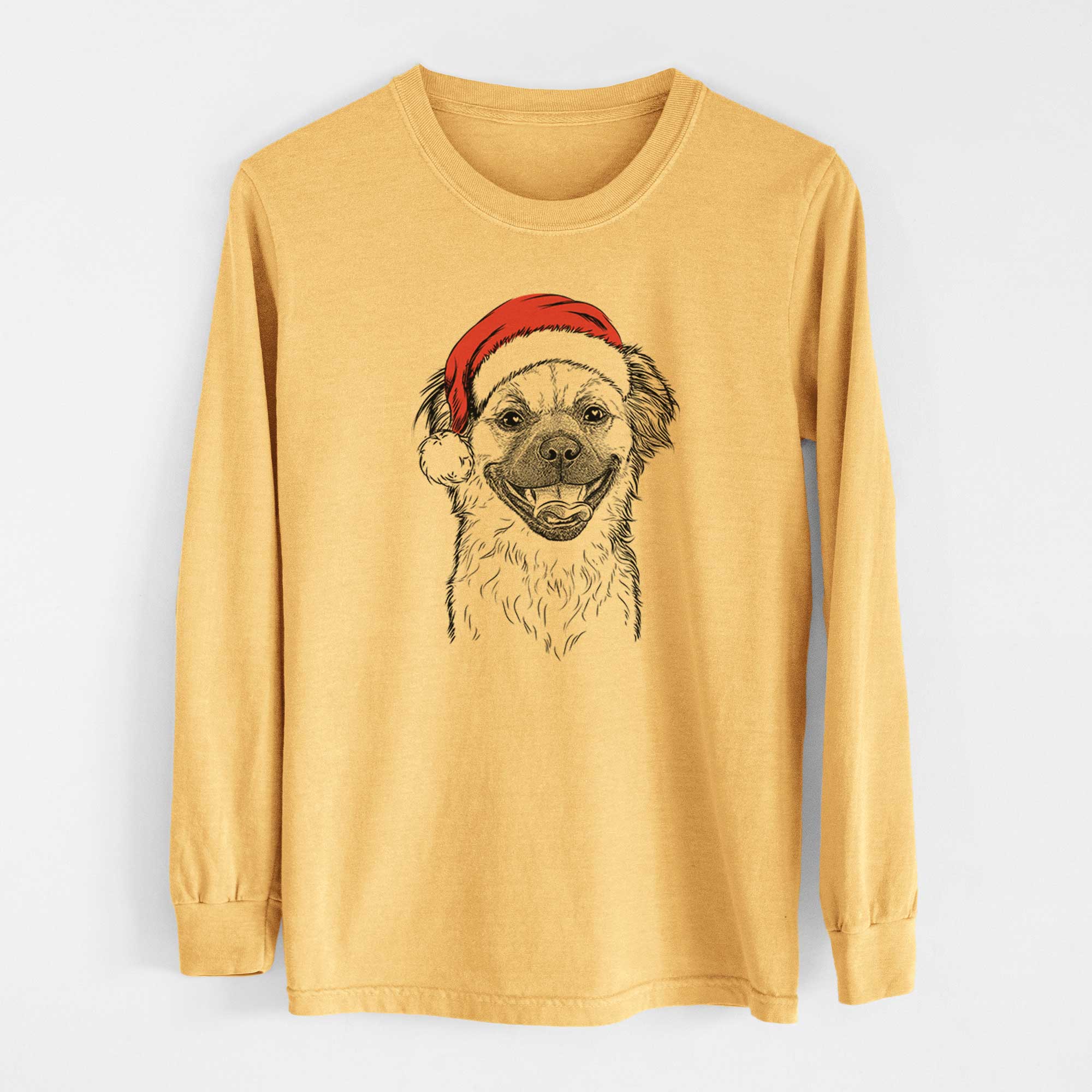 Santa Zuri the Spaniel Mix - Heavyweight 100% Cotton Long Sleeve