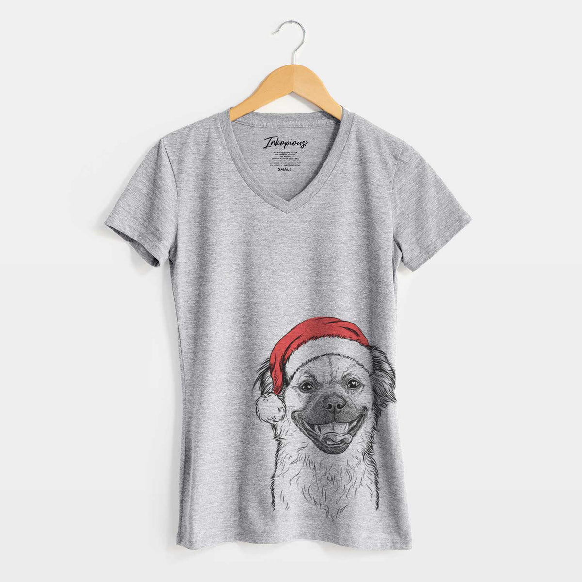 Santa Zuri the Spaniel Mix - Women's V-neck Shirt
