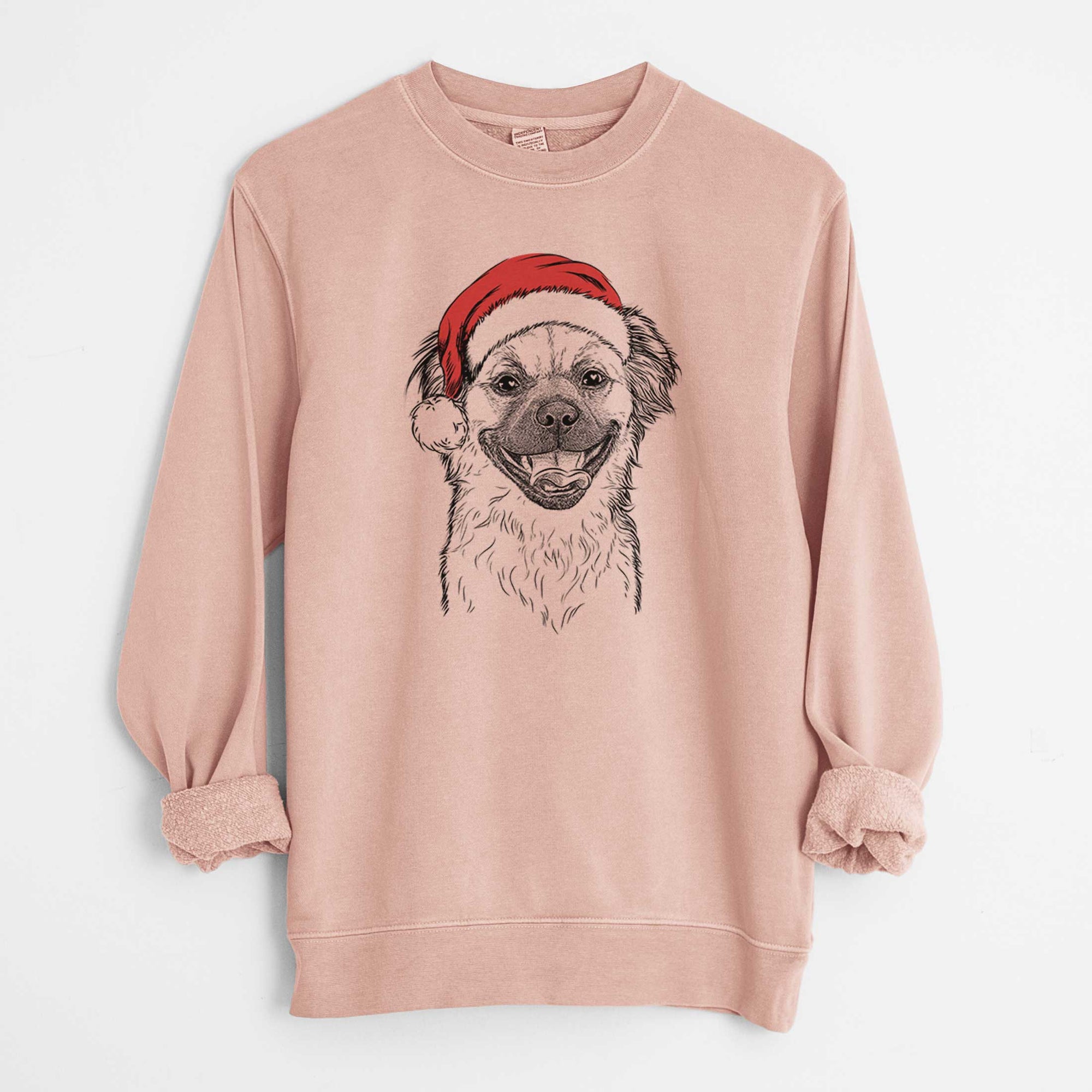 Santa Zuri the Spaniel Mix - Unisex Pigment Dyed Crew Sweatshirt