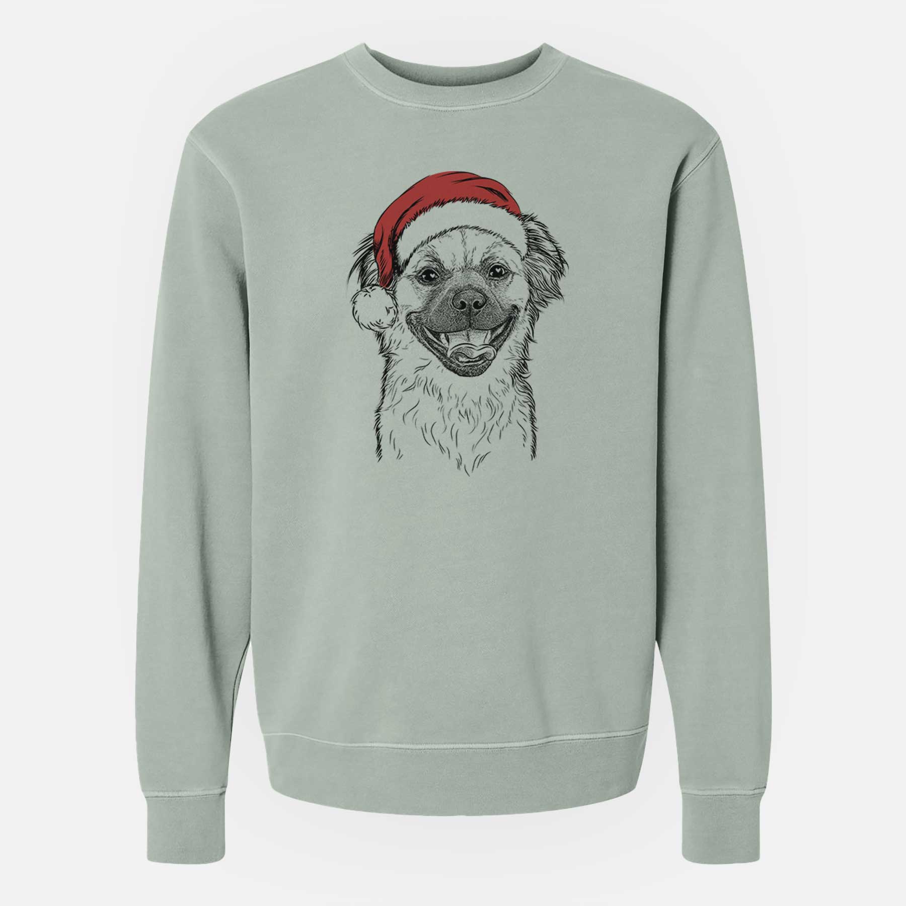 Santa Zuri the Spaniel Mix - Unisex Pigment Dyed Crew Sweatshirt