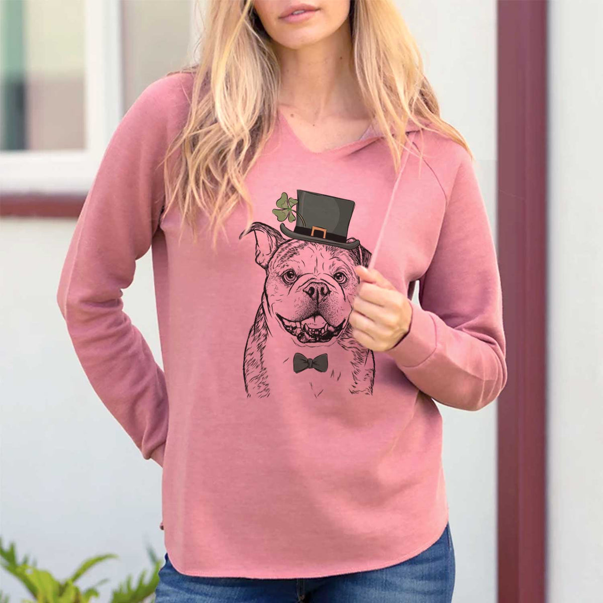 St. Patrick's Agatha the Boston Bulldog - Cali Wave Hooded Sweatshirt
