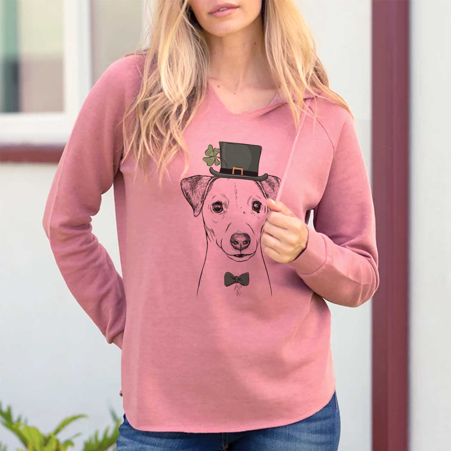 St. Patrick's Ally the Jack Russell Terrier - Cali Wave Hooded Sweatshirt