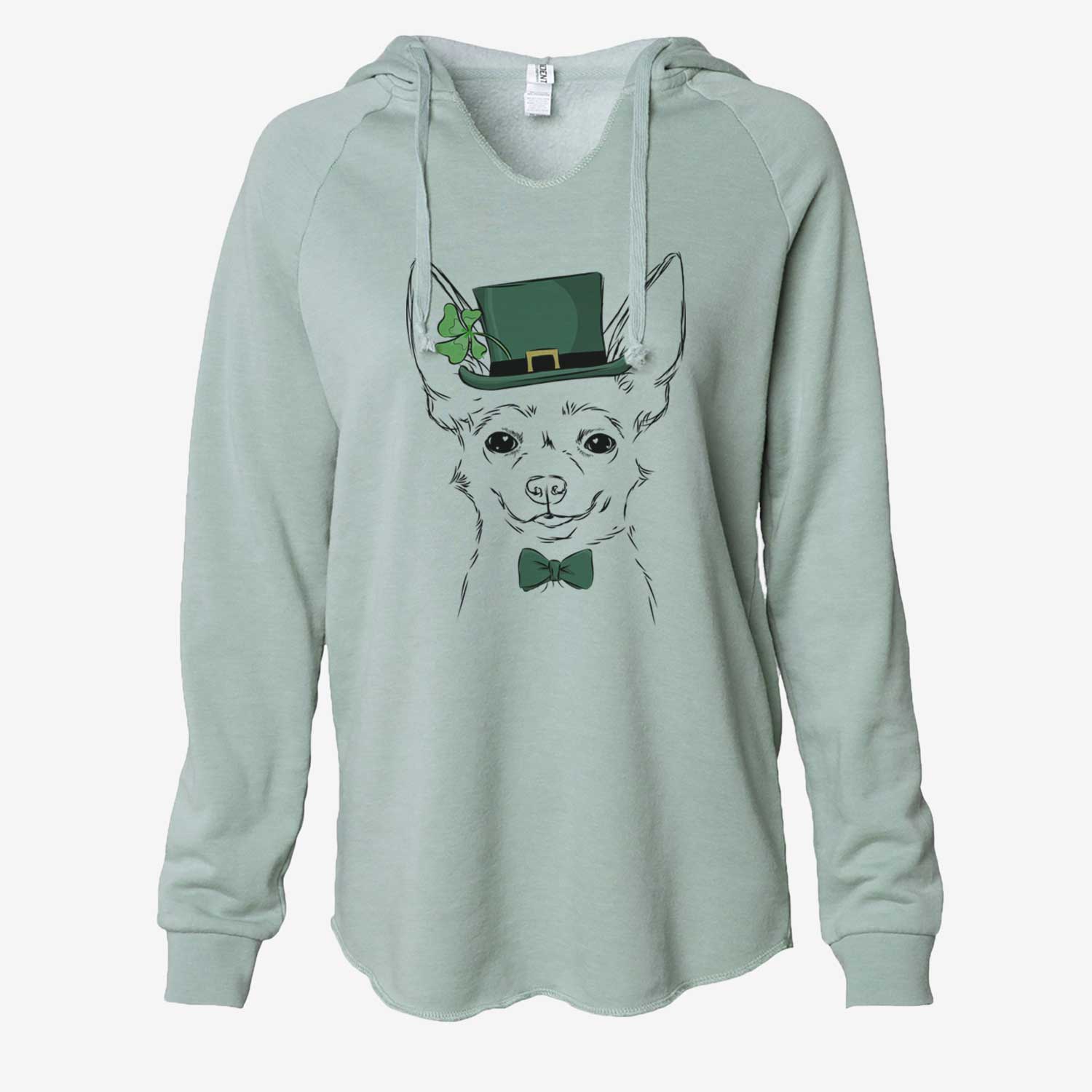 St. Patrick's Amos the Chihuahua - Cali Wave Hooded Sweatshirt