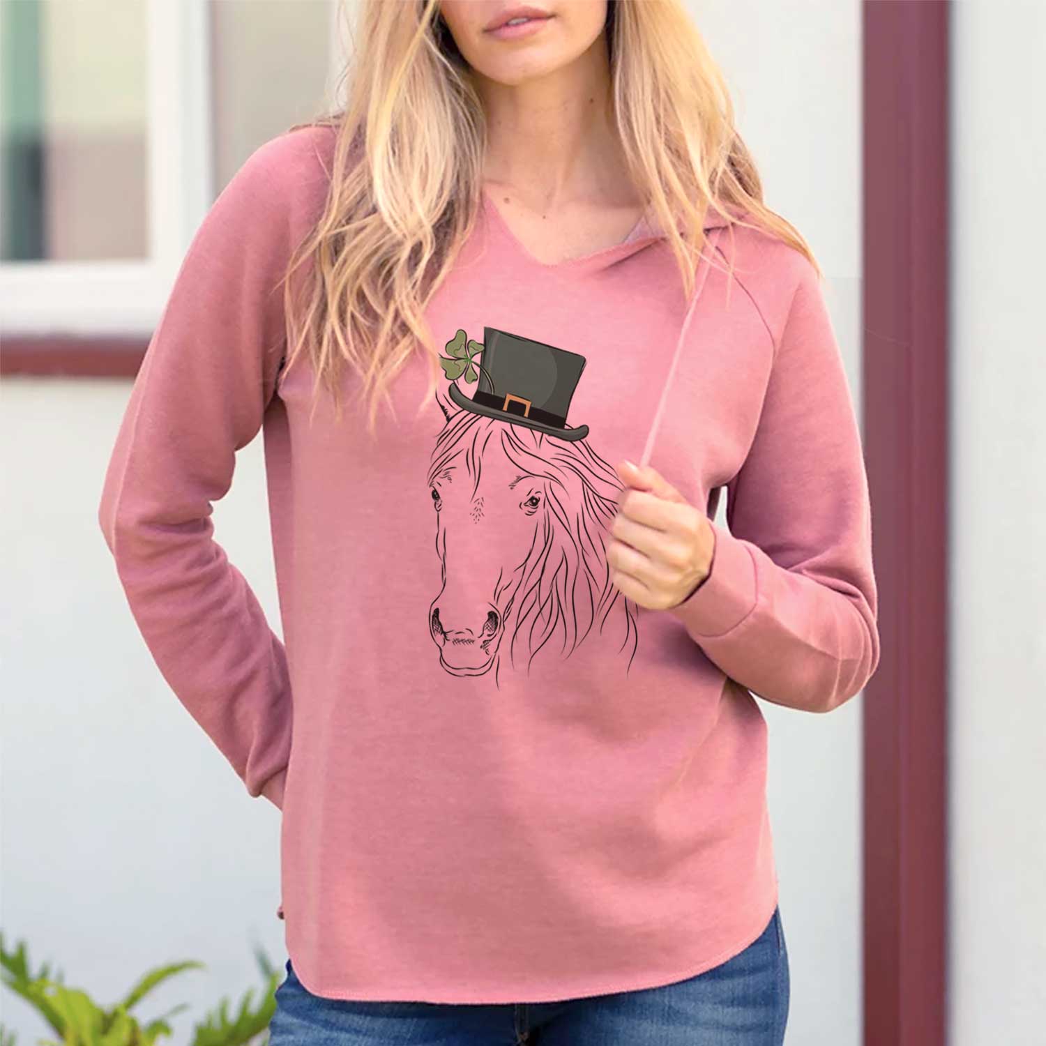 St. Patrick's Aria the Horse - Cali Wave Hooded Sweatshirt