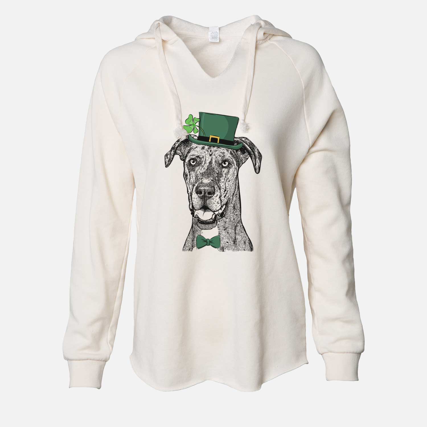 St. Patrick's Athena the Merle Great Dane - Cali Wave Hooded Sweatshirt