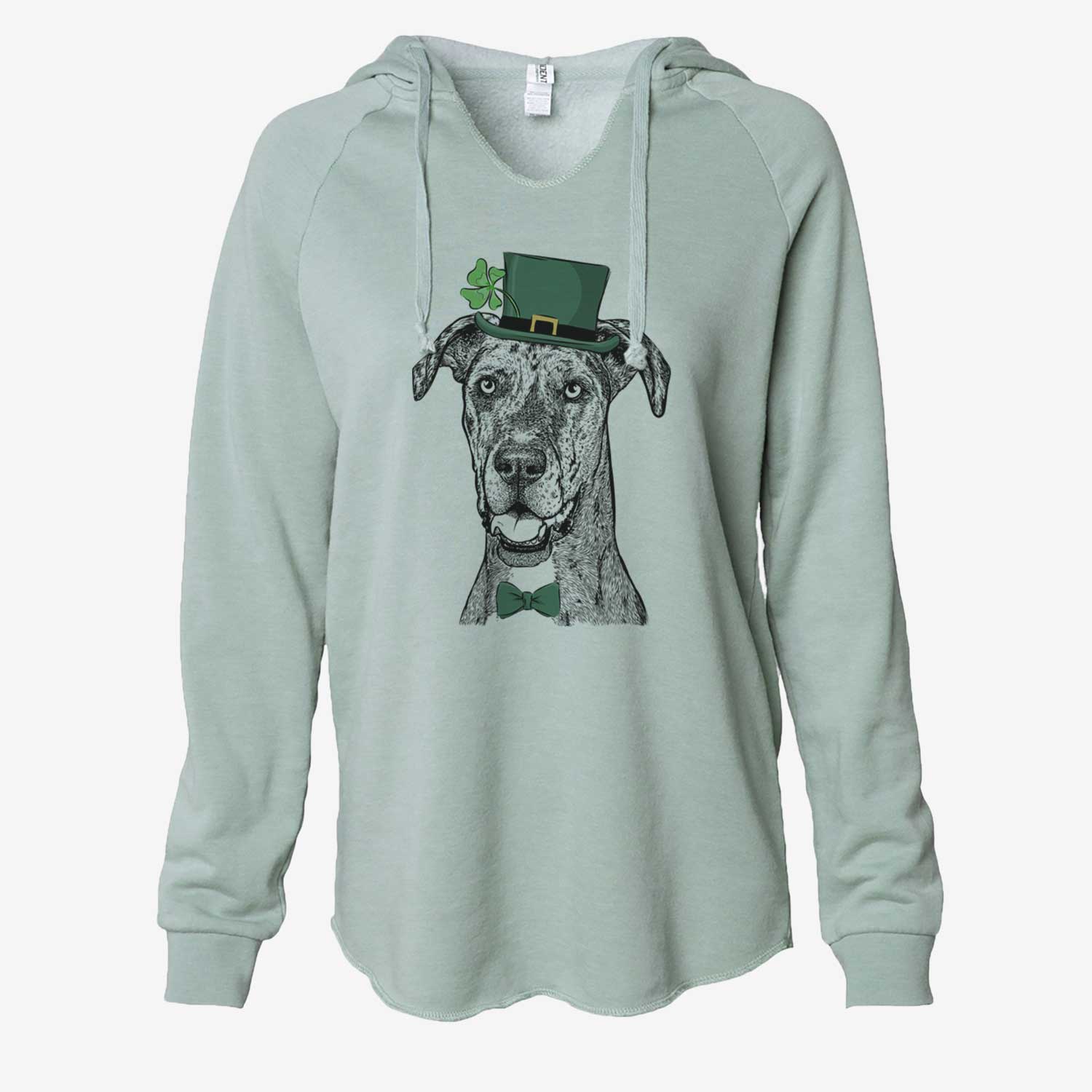 St. Patrick's Athena the Merle Great Dane - Cali Wave Hooded Sweatshirt