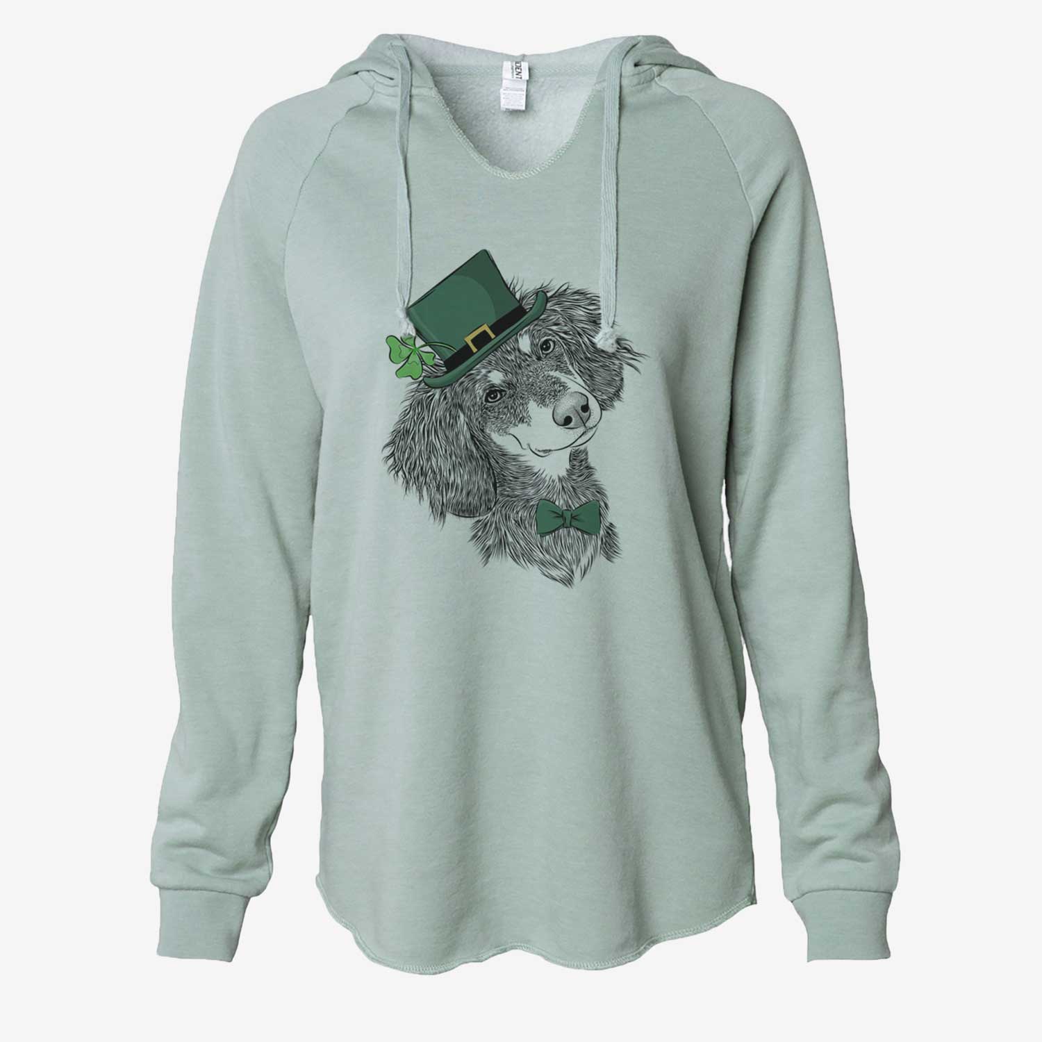 St. Patrick's Bailey the Long Haired Dachshund - Cali Wave Hooded Sweatshirt