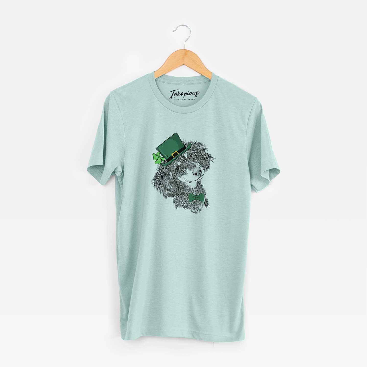 St. Patrick's Bailey the Long Haired Dachshund - Unisex Crewneck