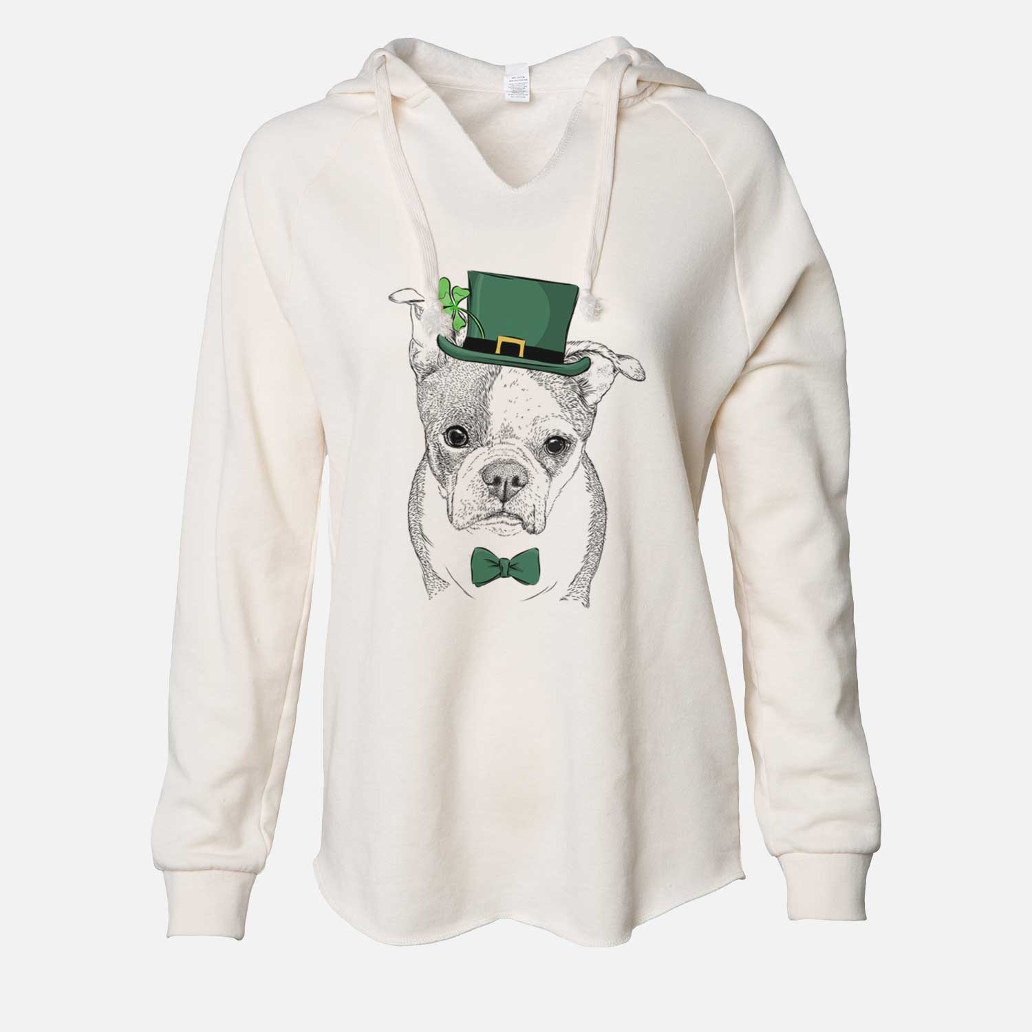 St. Patrick's Bandit the Boston Terrier - Cali Wave Hooded Sweatshirt