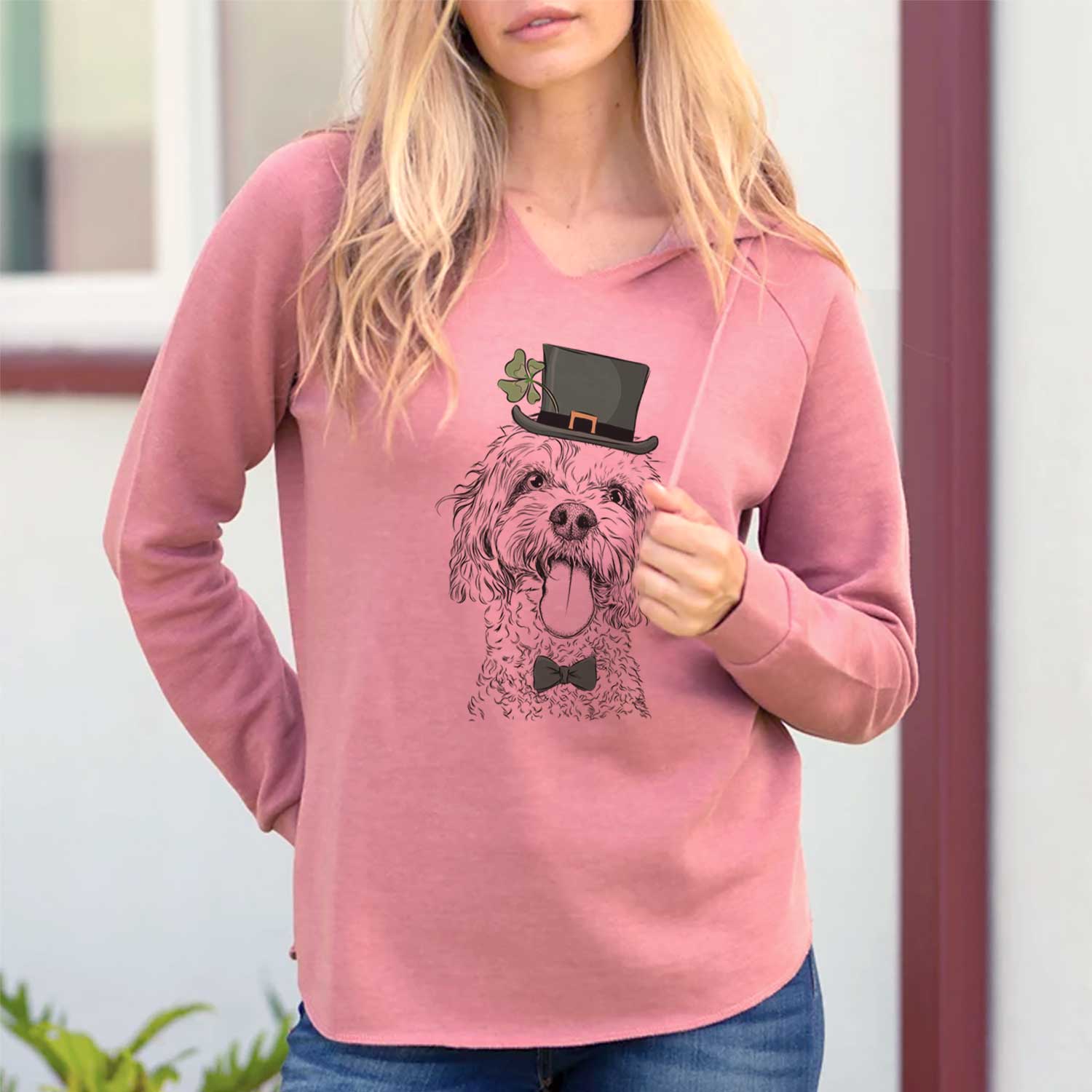 St. Patrick's Barney the Cavachon - Cali Wave Hooded Sweatshirt