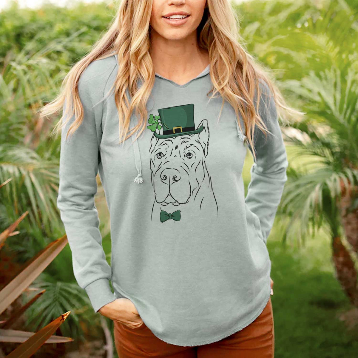 St. Patrick's Bearson the Cane Corso - Cali Wave Hooded Sweatshirt