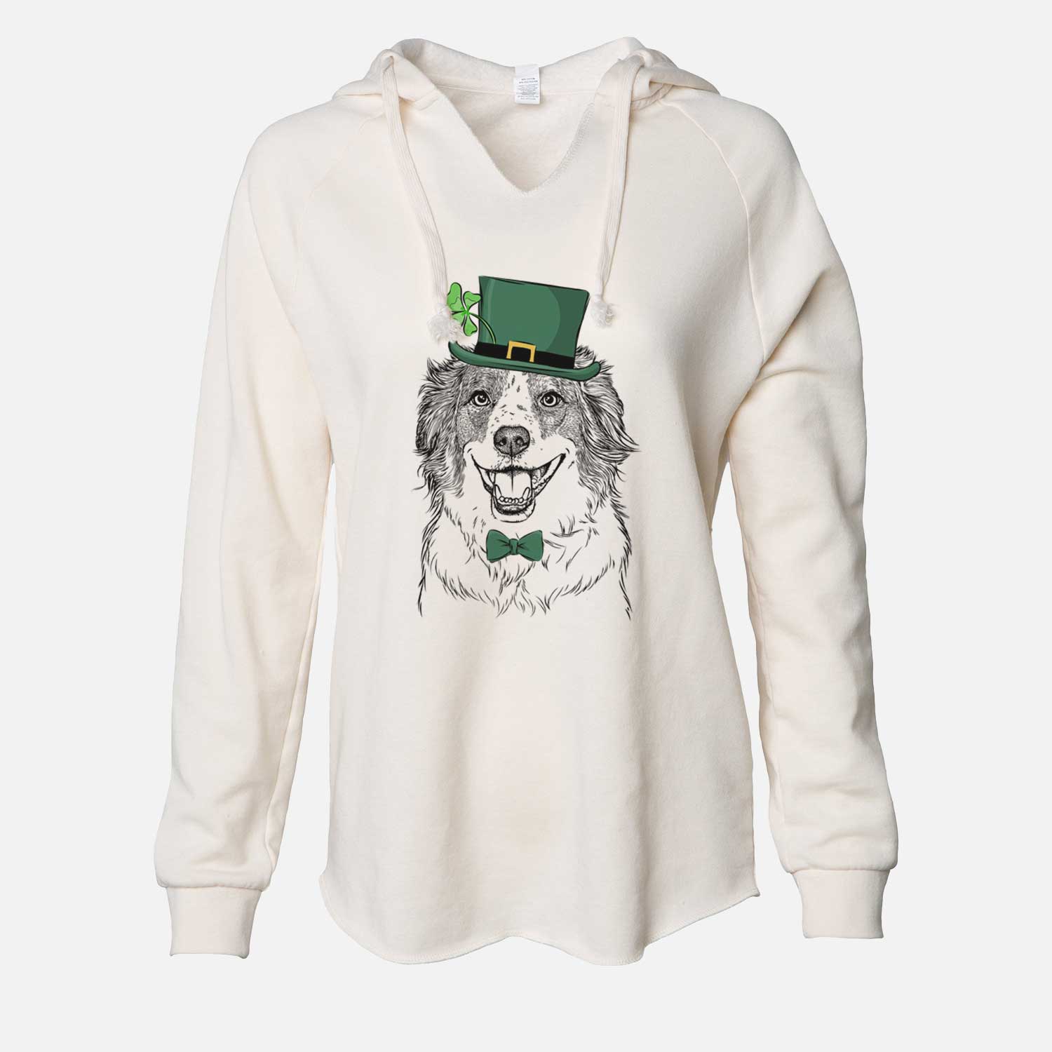 St. Patrick's Belle the Australian Shepherd Mix - Cali Wave Hooded Sweatshirt