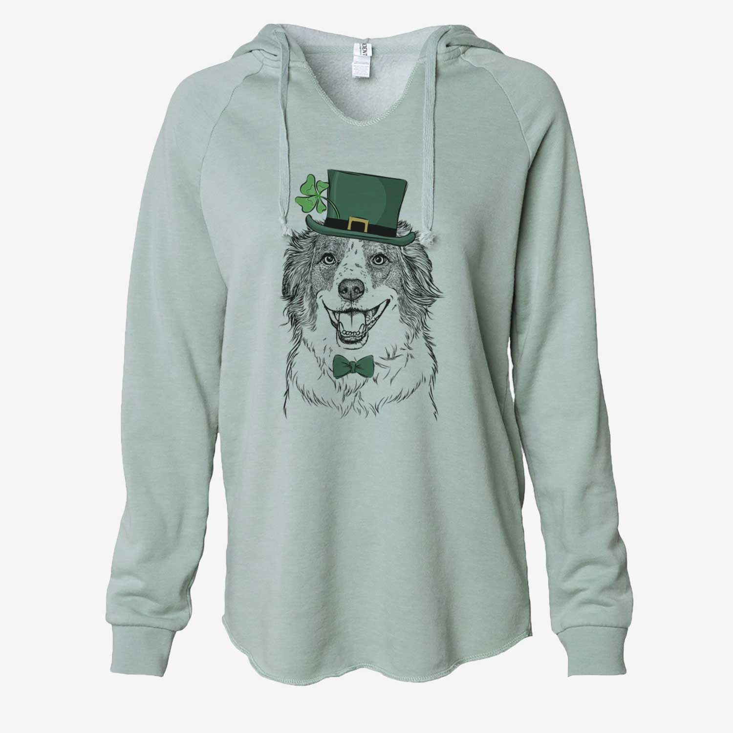 St. Patrick's Belle the Australian Shepherd Mix - Cali Wave Hooded Sweatshirt