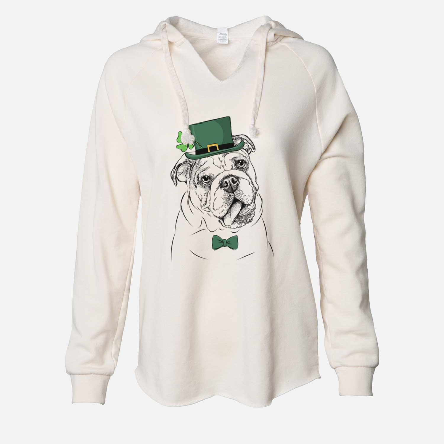 St. Patrick's Benson the English Bulldog - Cali Wave Hooded Sweatshirt