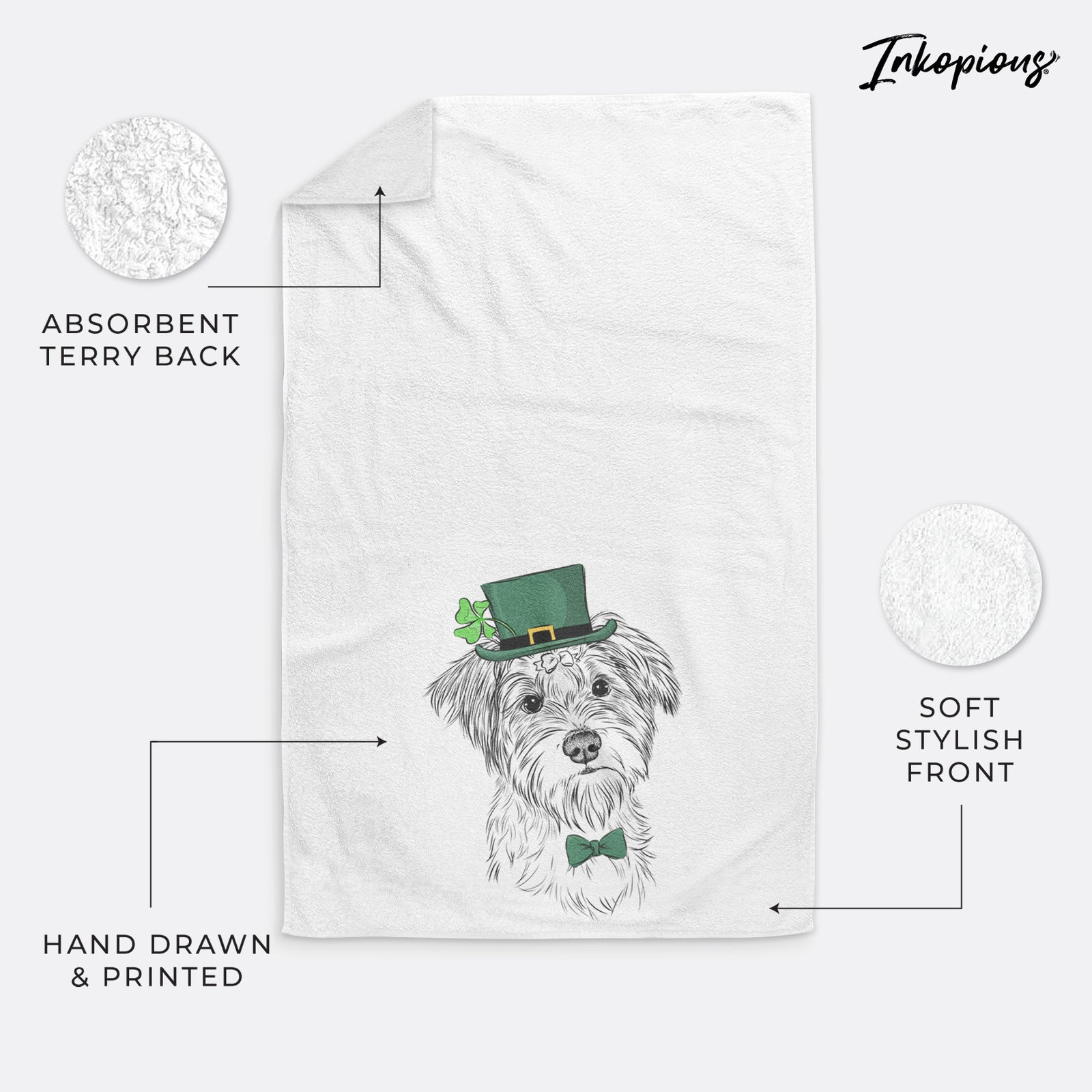 Birdee the Schnauzer Mix Decorative Hand Towel