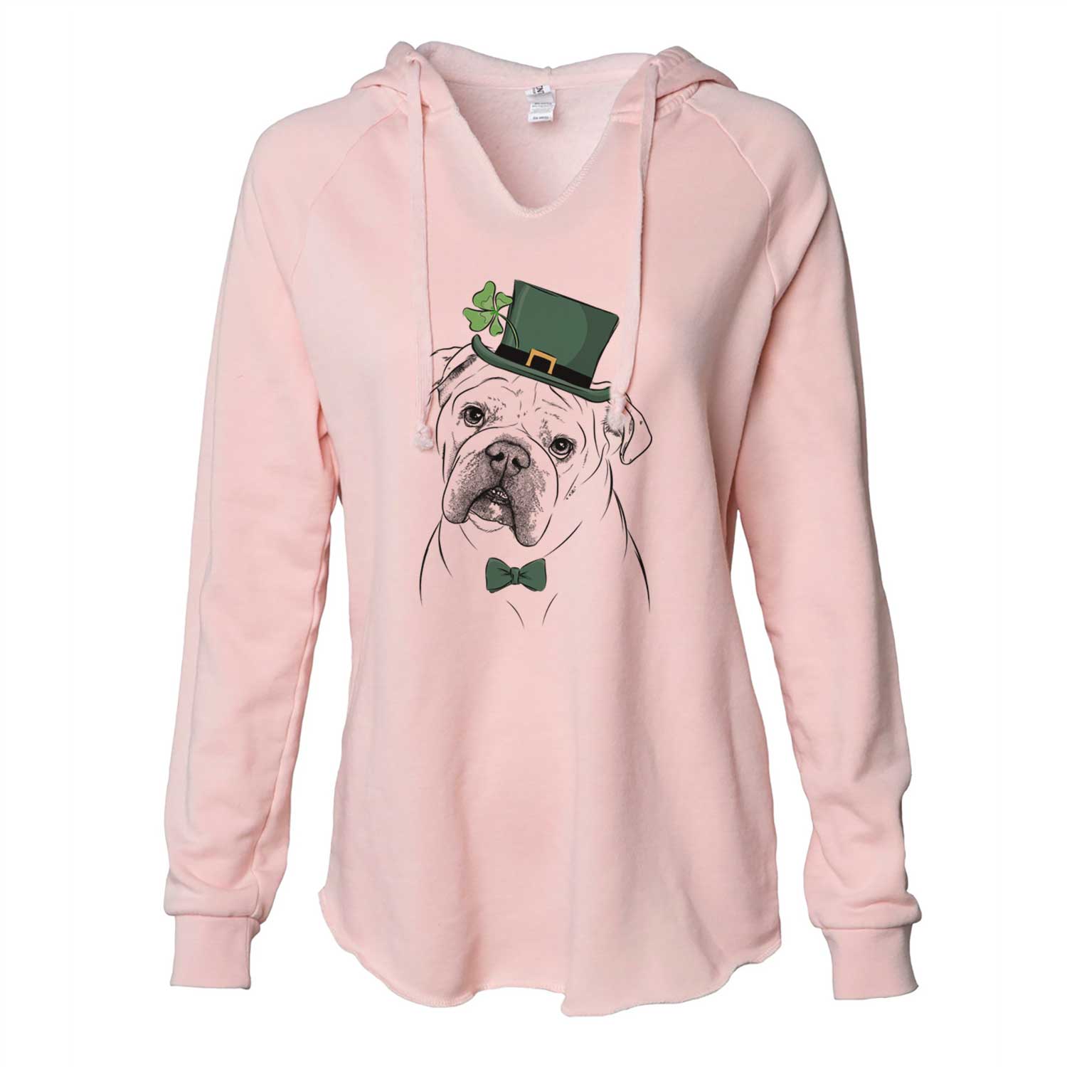 St. Patrick's Blossom the English Bulldog - Cali Wave Hooded Sweatshirt