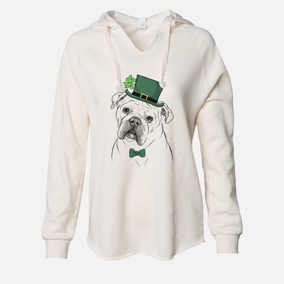 St. Patrick's Blossom the English Bulldog - Cali Wave Hooded Sweatshirt