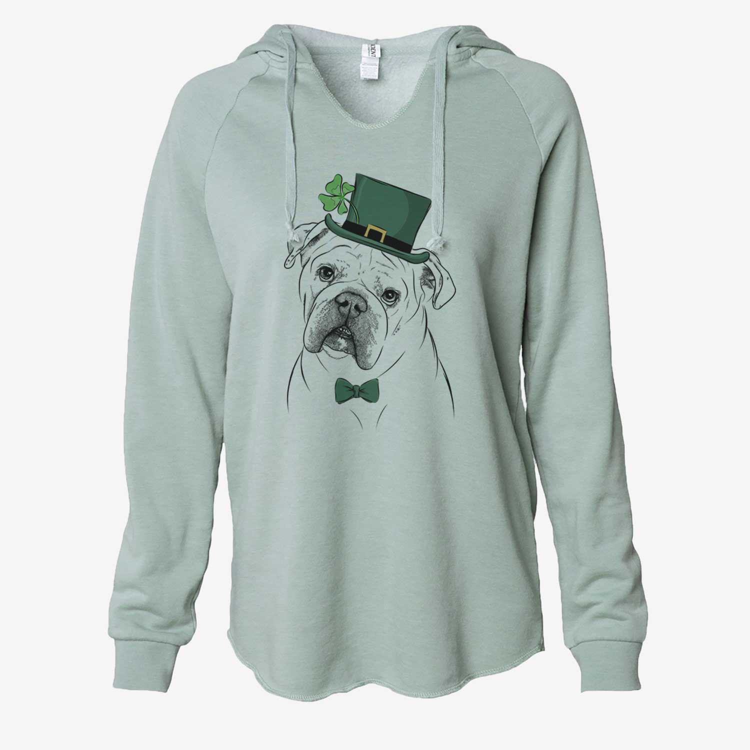 St. Patrick's Blossom the English Bulldog - Cali Wave Hooded Sweatshirt