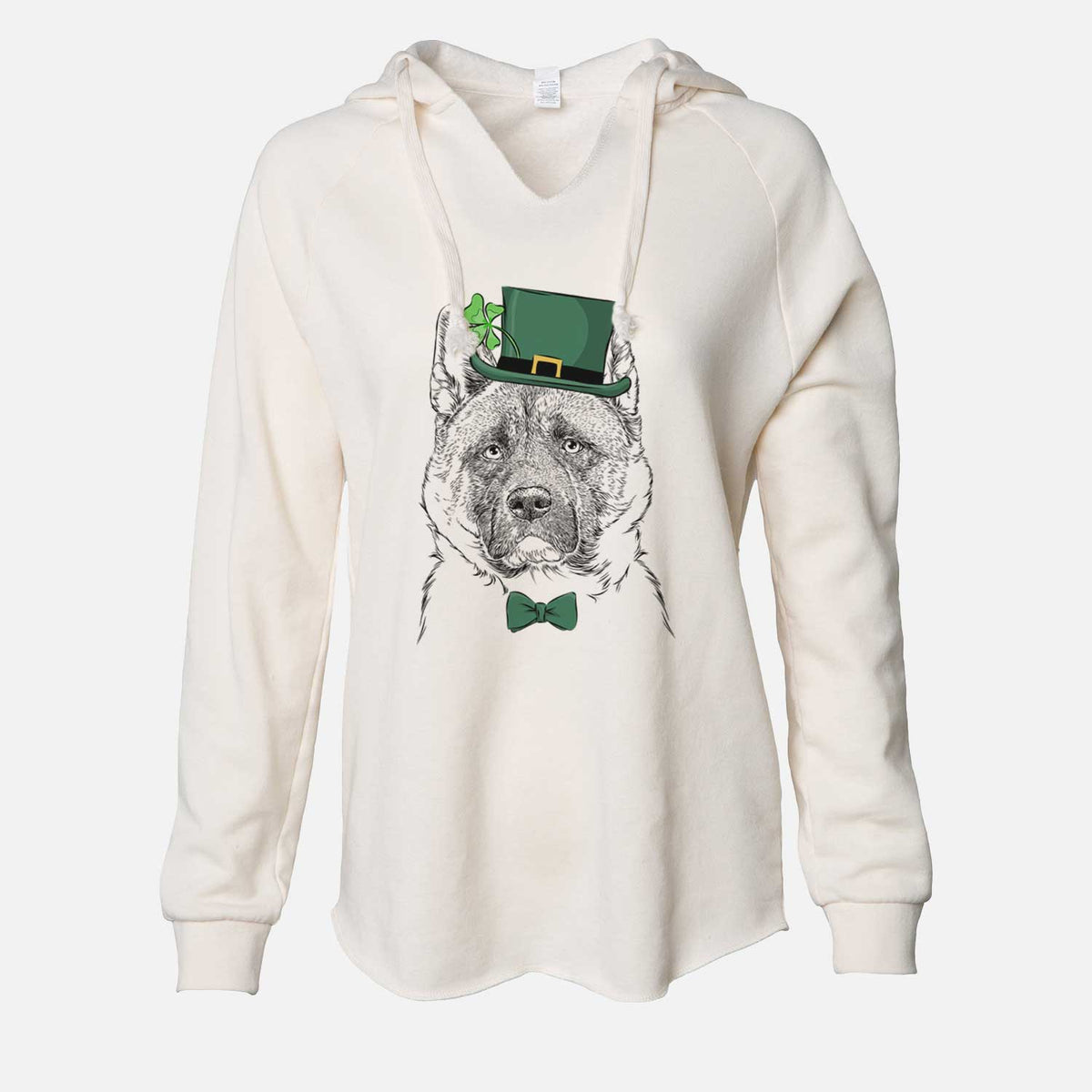 St. Patrick's Bo the American Akita - Cali Wave Hooded Sweatshirt