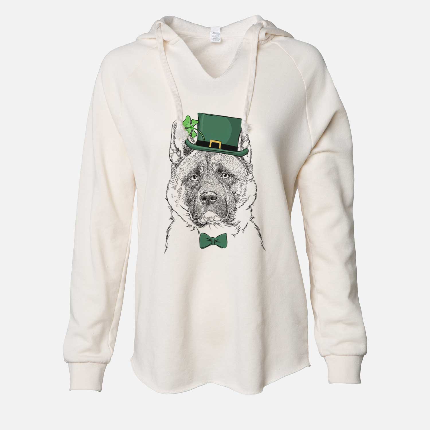 St. Patrick's Bo the American Akita - Cali Wave Hooded Sweatshirt