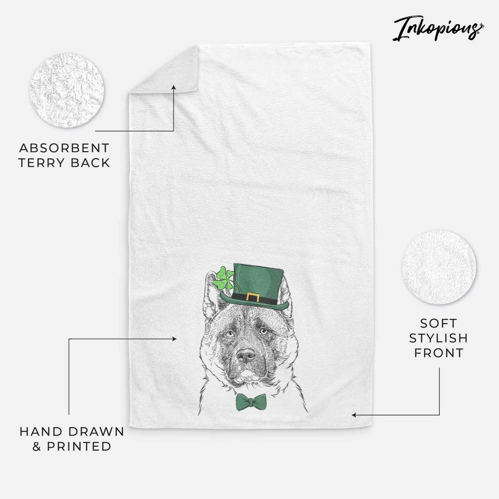 Bo the American Akita Decorative Hand Towel