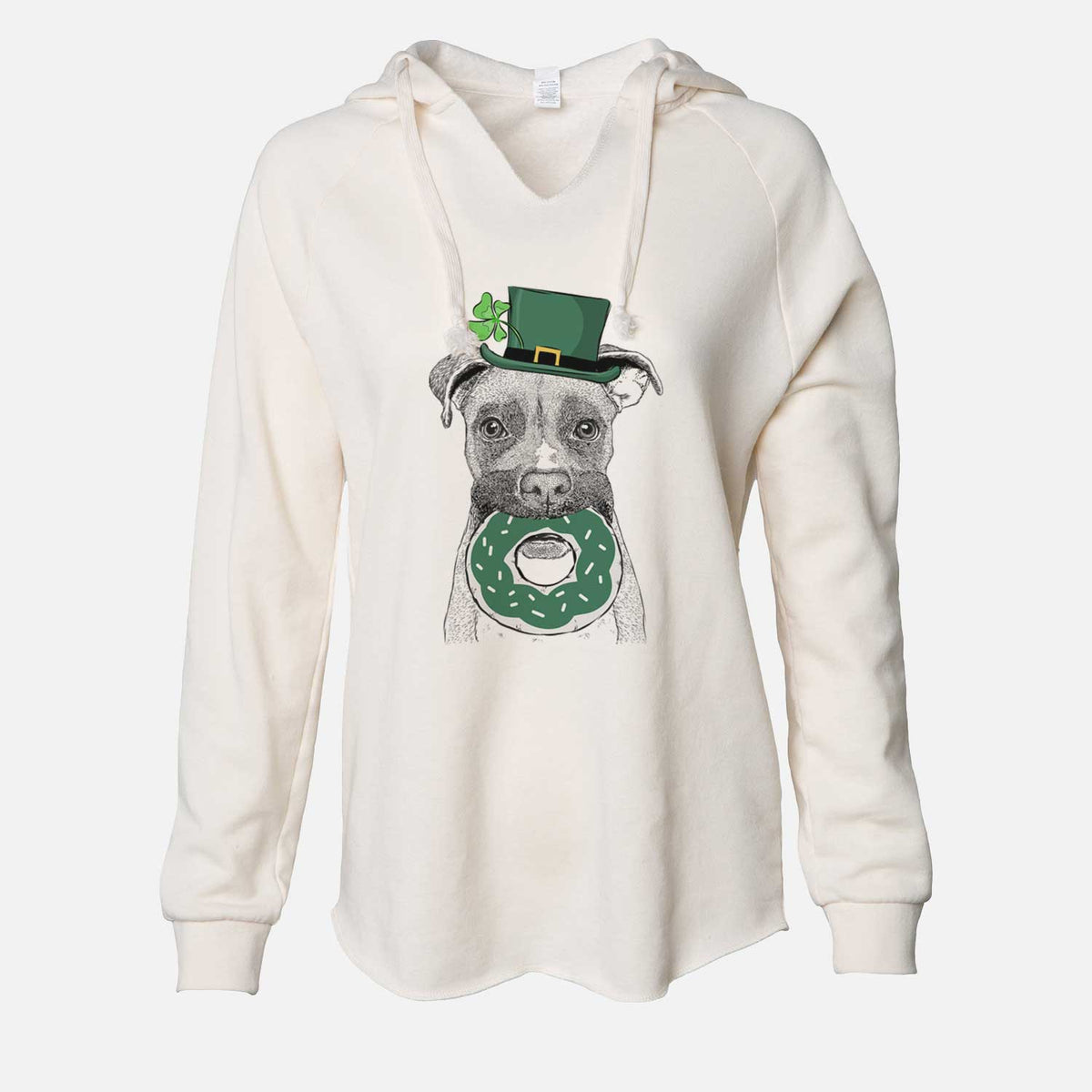 St. Patrick's Bo the Boxer - Cali Wave Hooded Sweatshirt