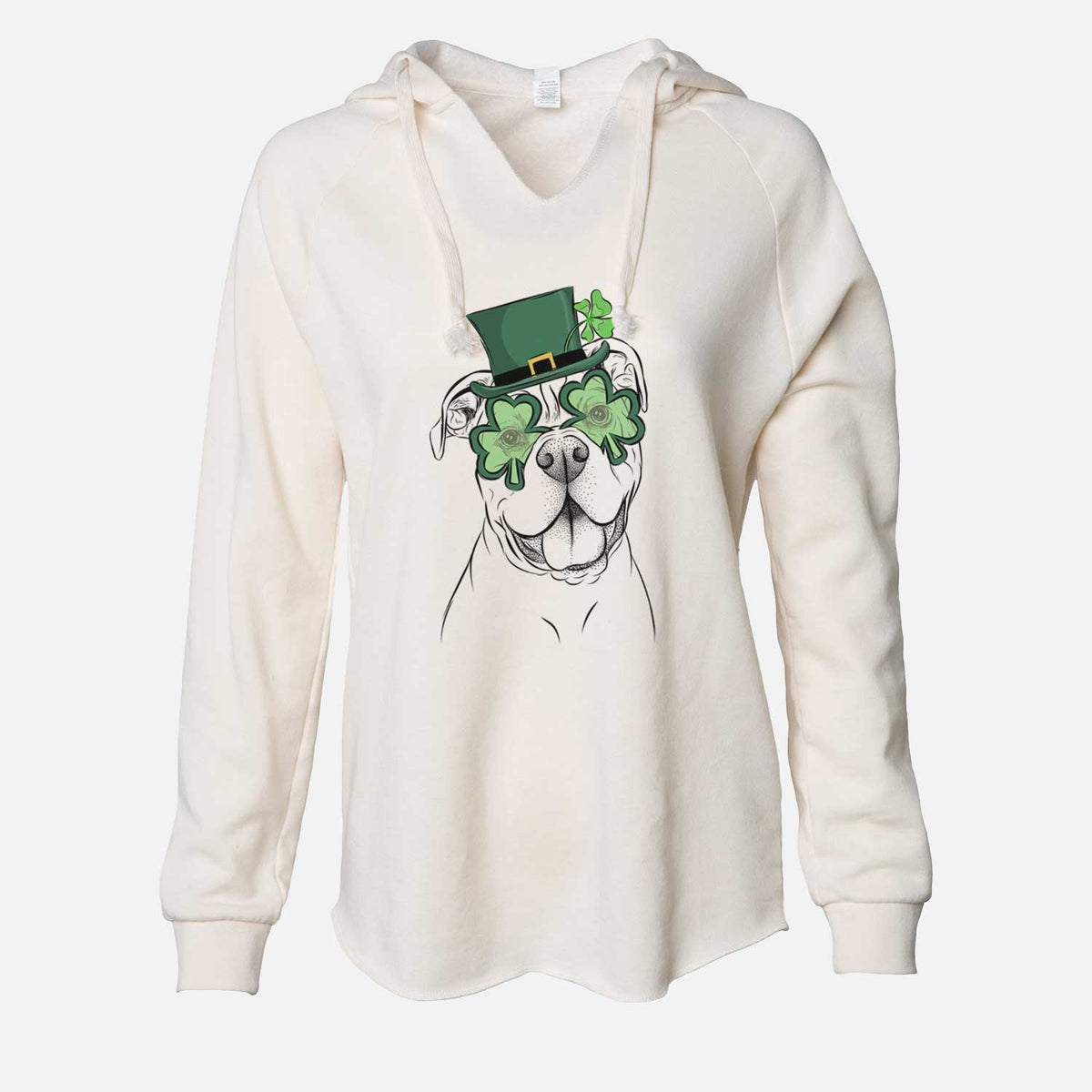 St. Patrick's Bravo the Bulldog Mix - Cali Wave Hooded Sweatshirt