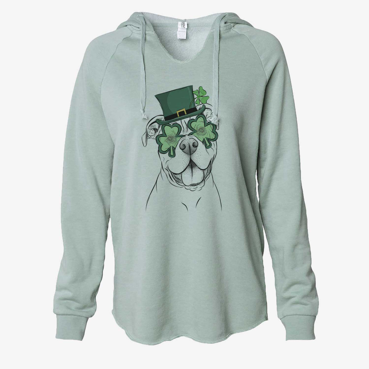 St. Patrick's Bravo the Bulldog Mix - Cali Wave Hooded Sweatshirt
