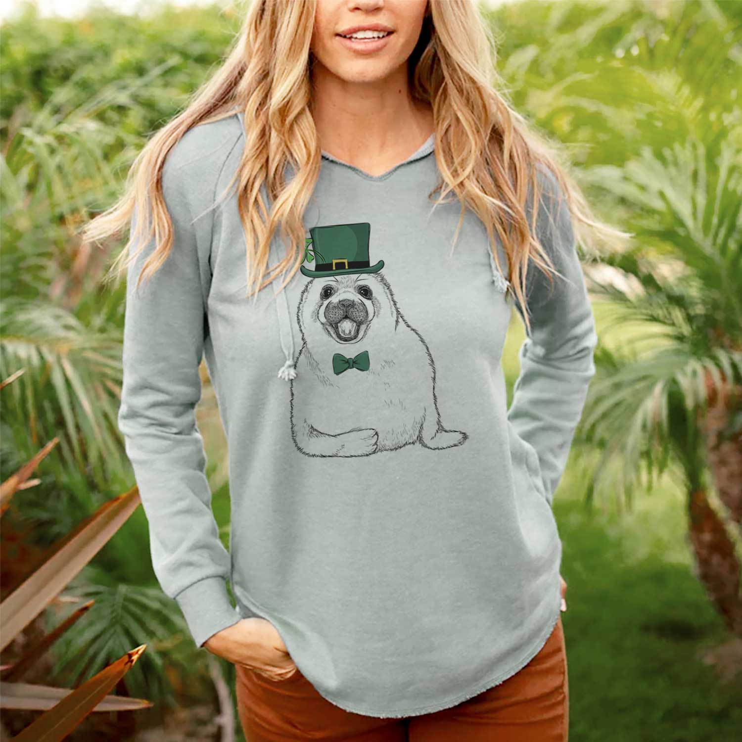 St. Patrick's Bub the Harp Seal - Cali Wave Hooded Sweatshirt