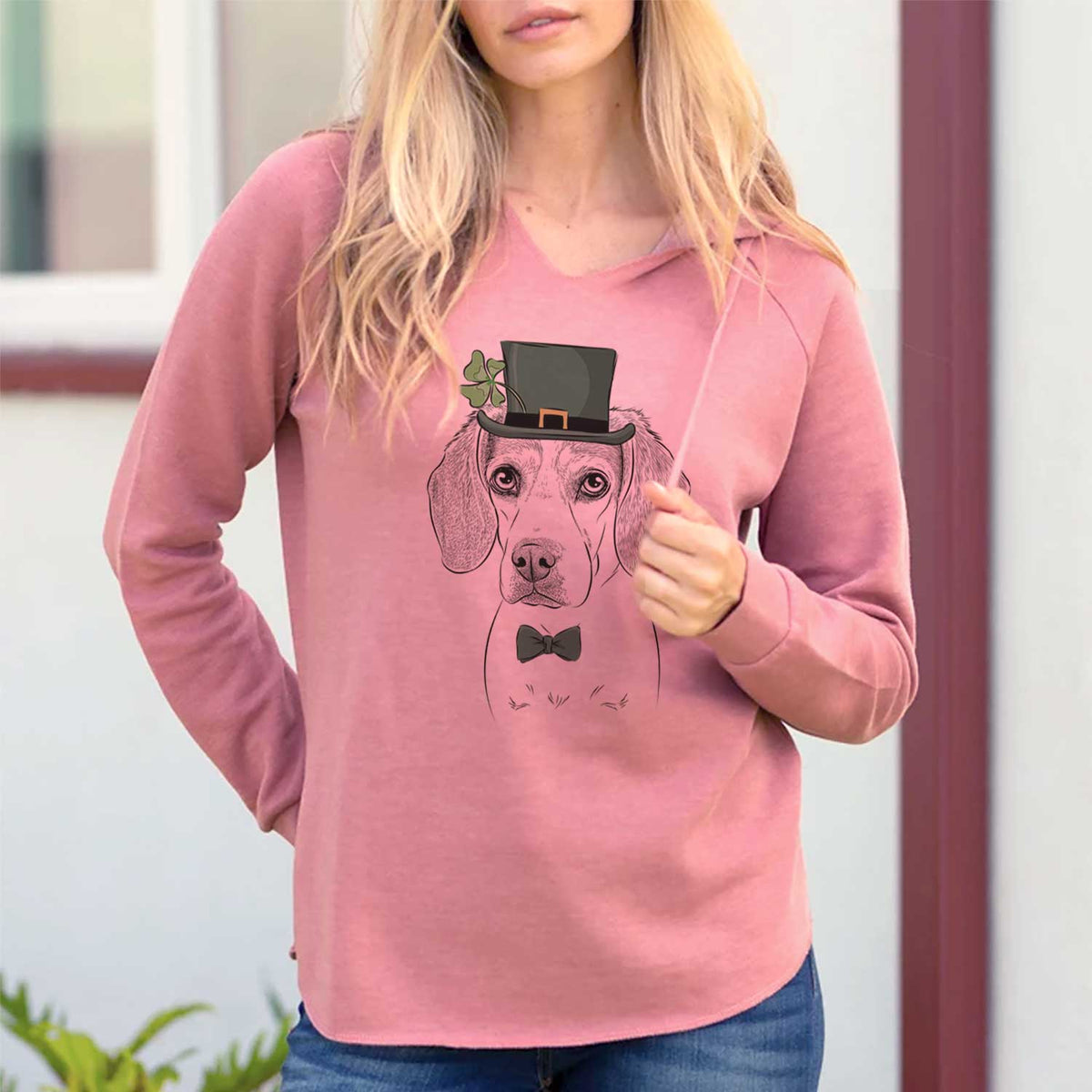 St. Patrick&#39;s Bumbee the Beagle - Cali Wave Hooded Sweatshirt