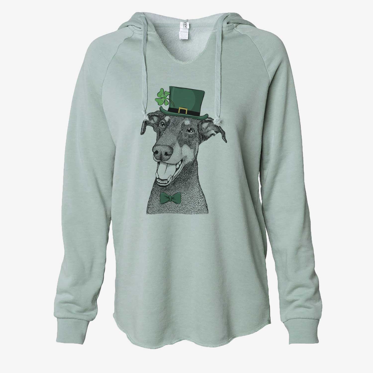 St. Patrick's Bunnie the Doberman Pinscher - Cali Wave Hooded Sweatshirt