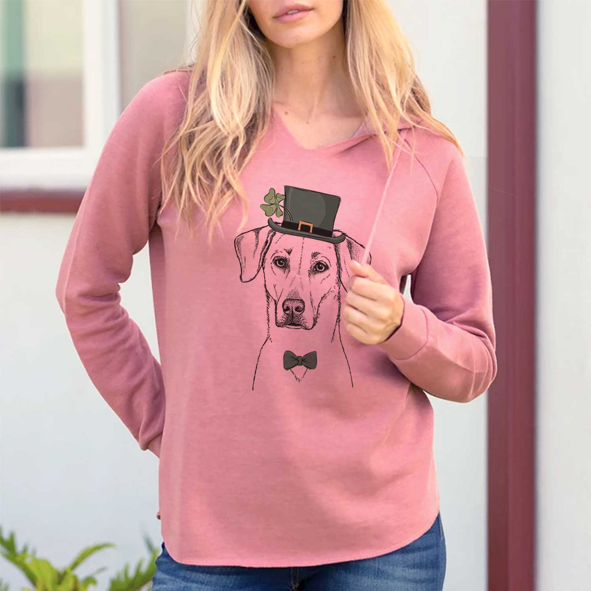 St. Patrick's Charlie Girl the Yellow Lab - Cali Wave Hooded Sweatshirt