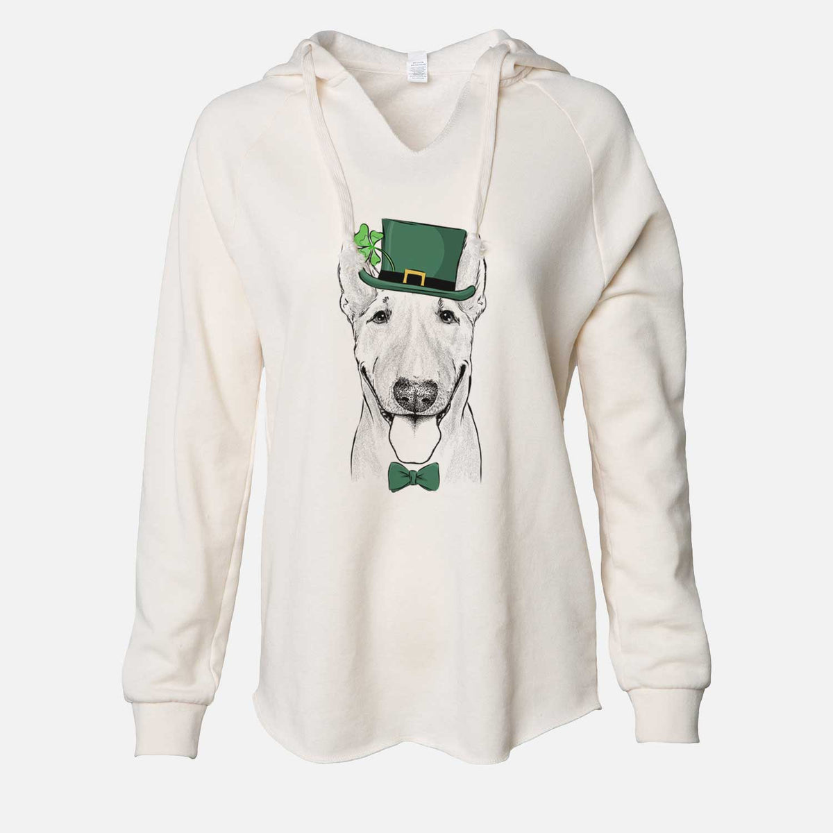 St. Patrick's Chloe the Bull Terrier - Cali Wave Hooded Sweatshirt