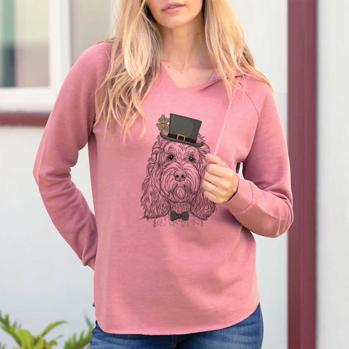 St. Patrick&#39;s Chloe the Cockapoo - Cali Wave Hooded Sweatshirt