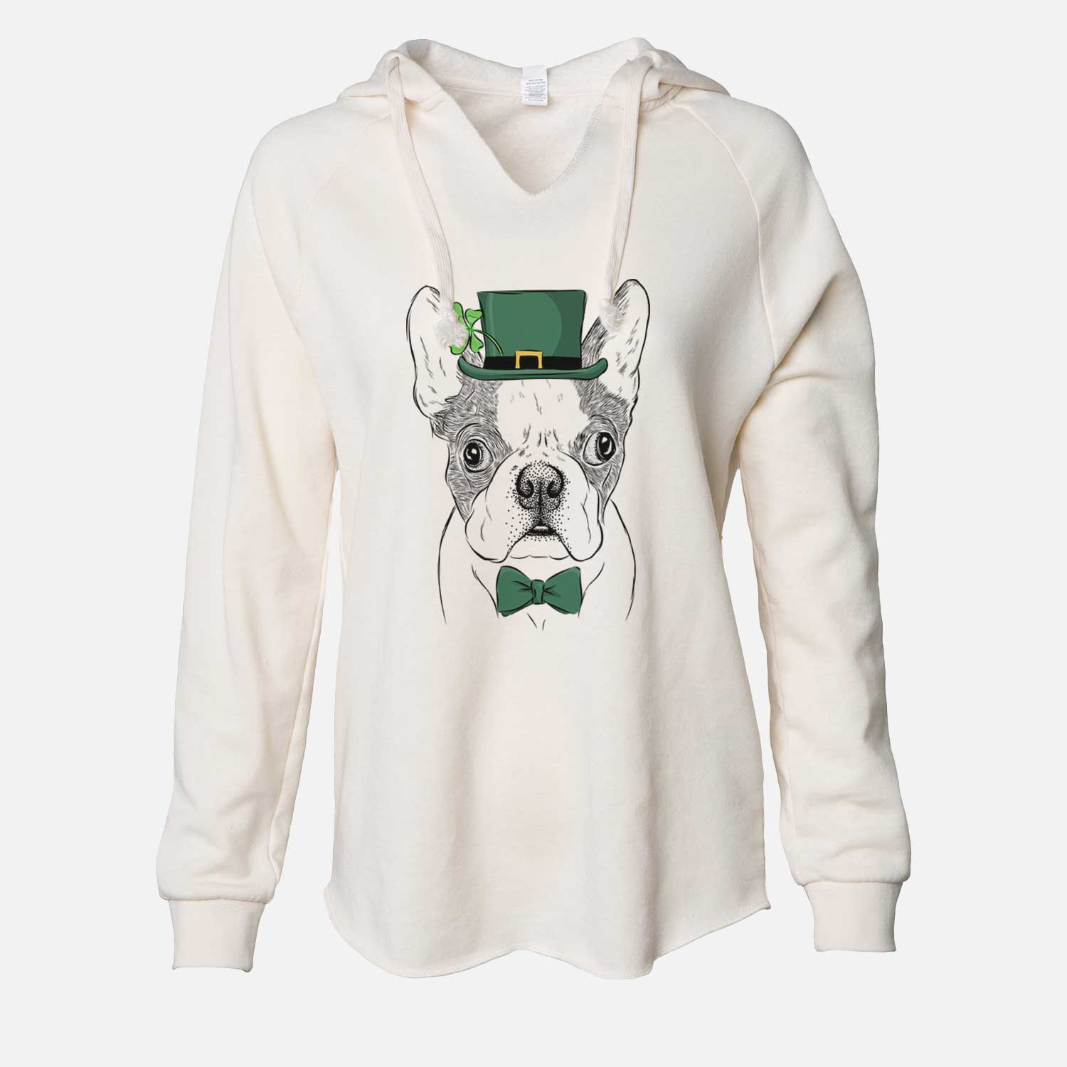 St. Patrick's Chocolate Chip the Boston Terrier - Cali Wave Hooded Sweatshirt