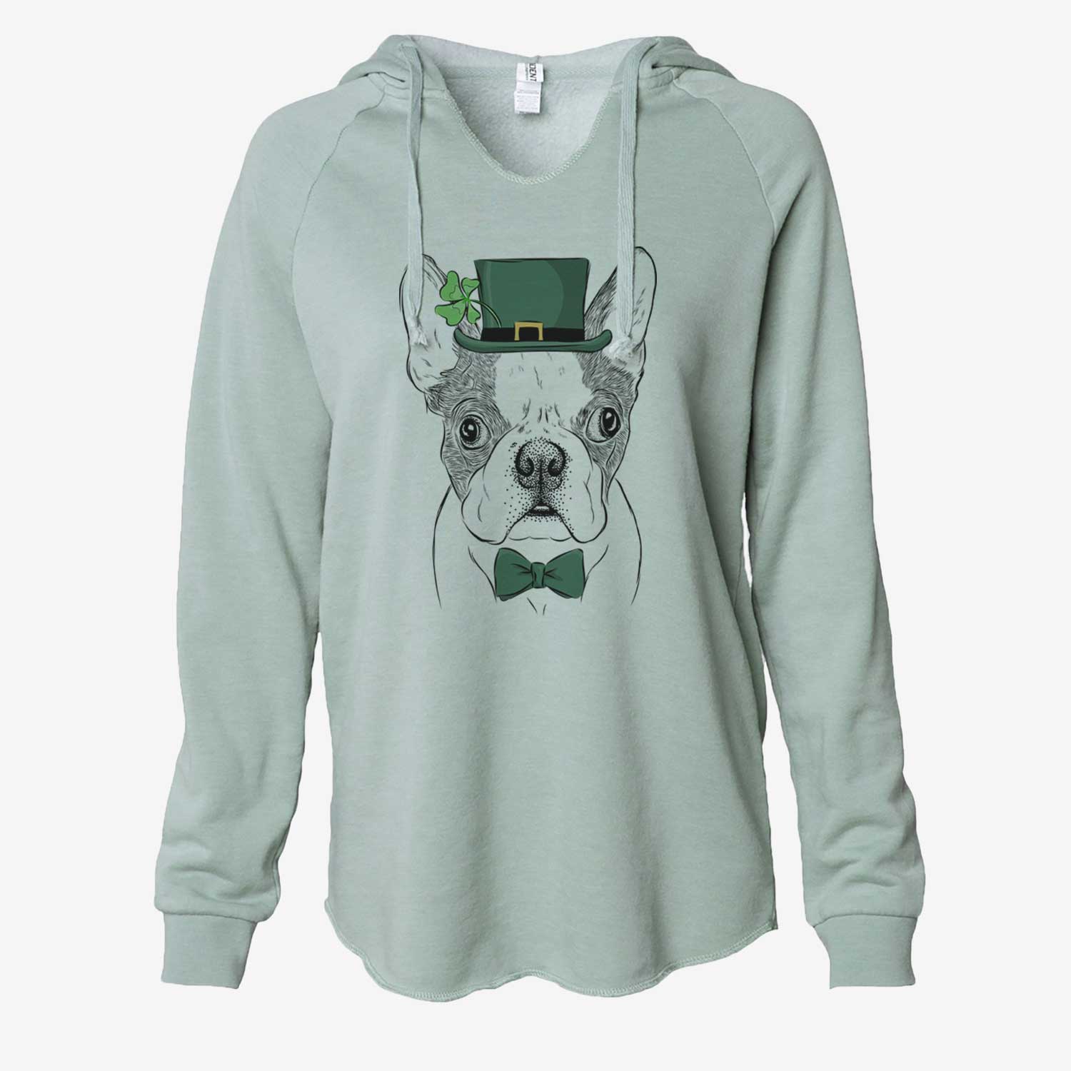 St. Patrick's Chocolate Chip the Boston Terrier - Cali Wave Hooded Sweatshirt