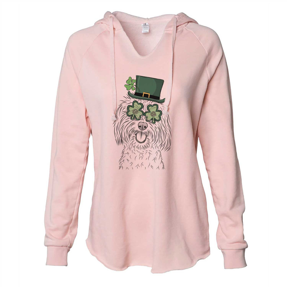 St. Patrick's Cuddles the Coton de Tulear - Cali Wave Hooded Sweatshirt