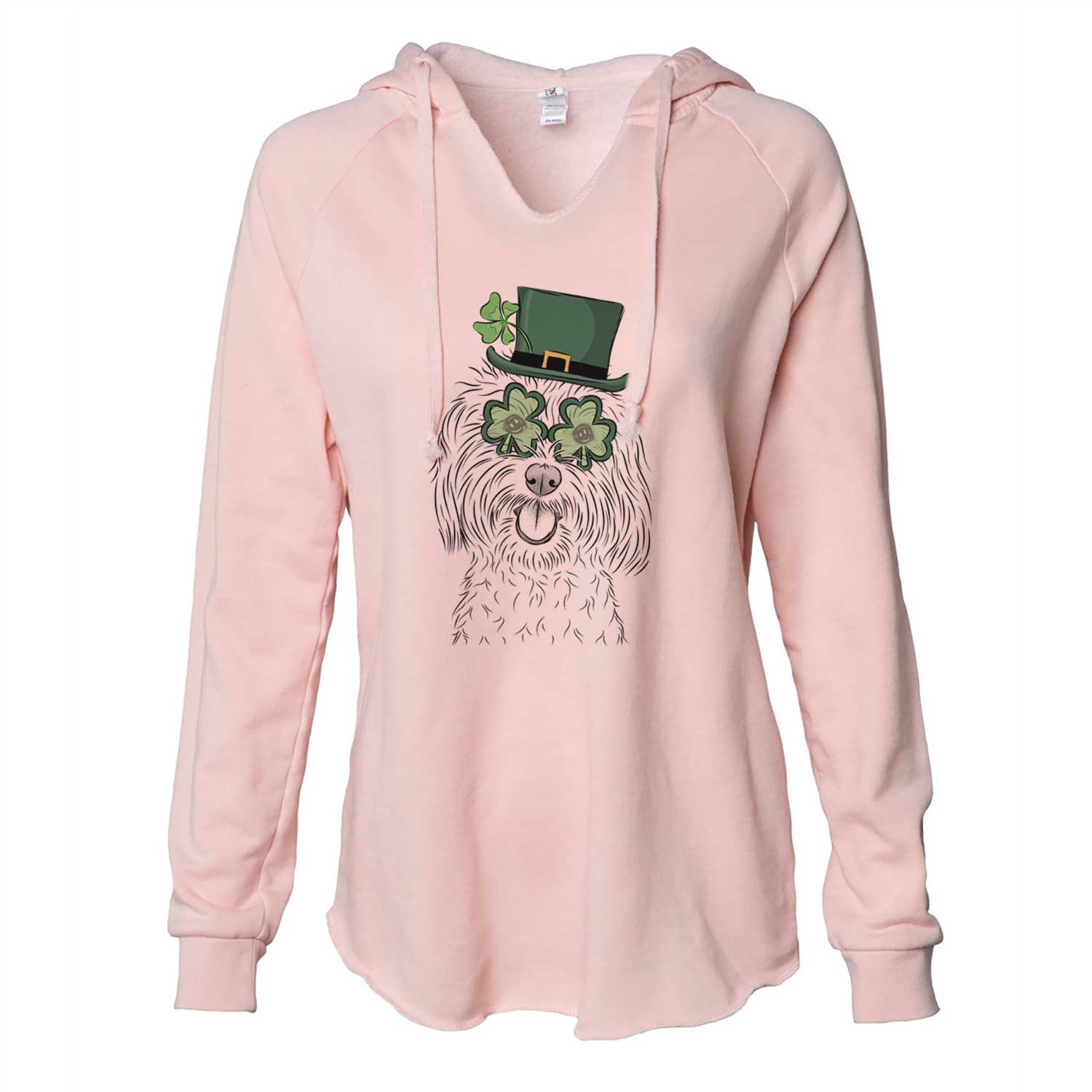 St. Patrick's Cuddles the Coton de Tulear - Cali Wave Hooded Sweatshirt