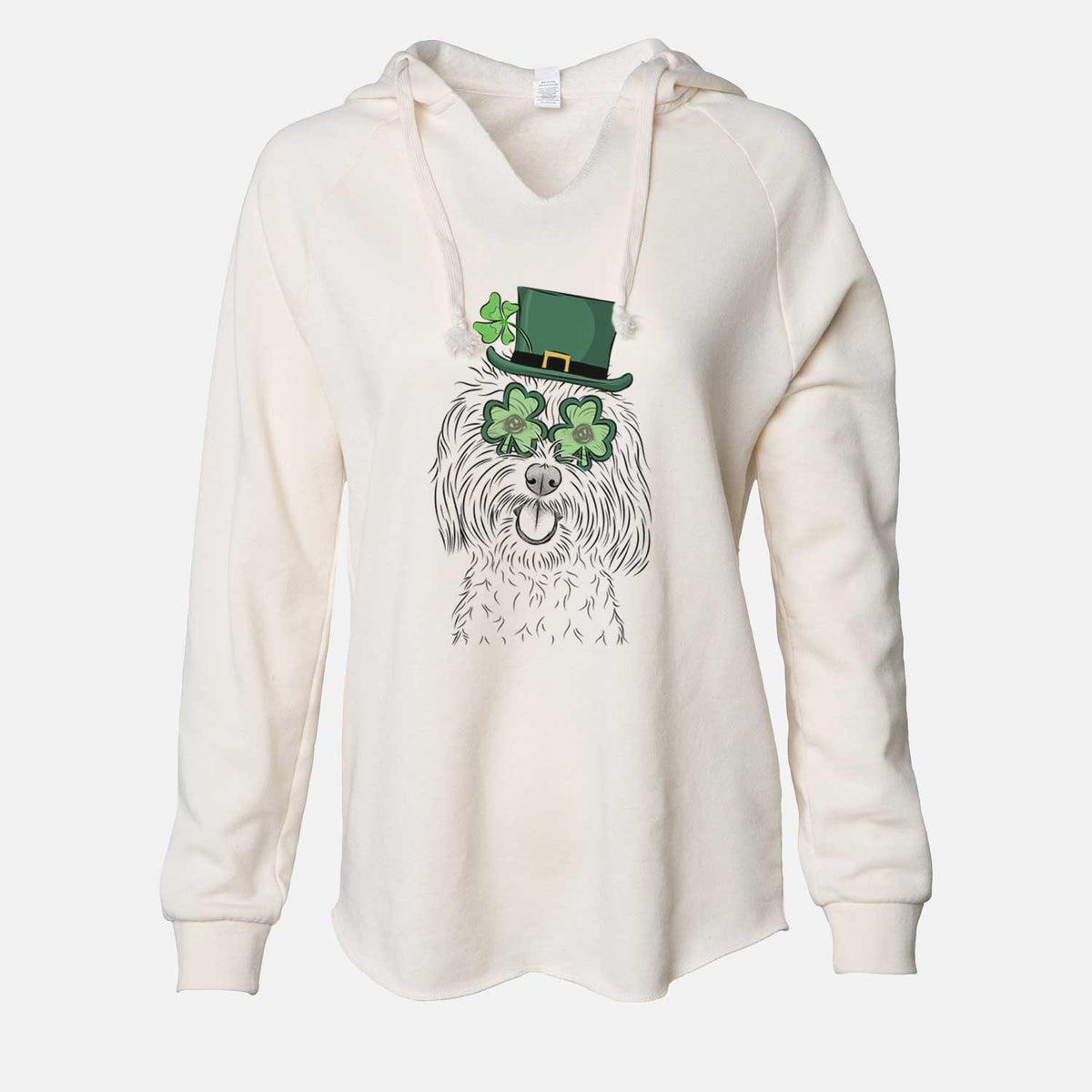 St. Patrick's Cuddles the Coton de Tulear - Cali Wave Hooded Sweatshirt
