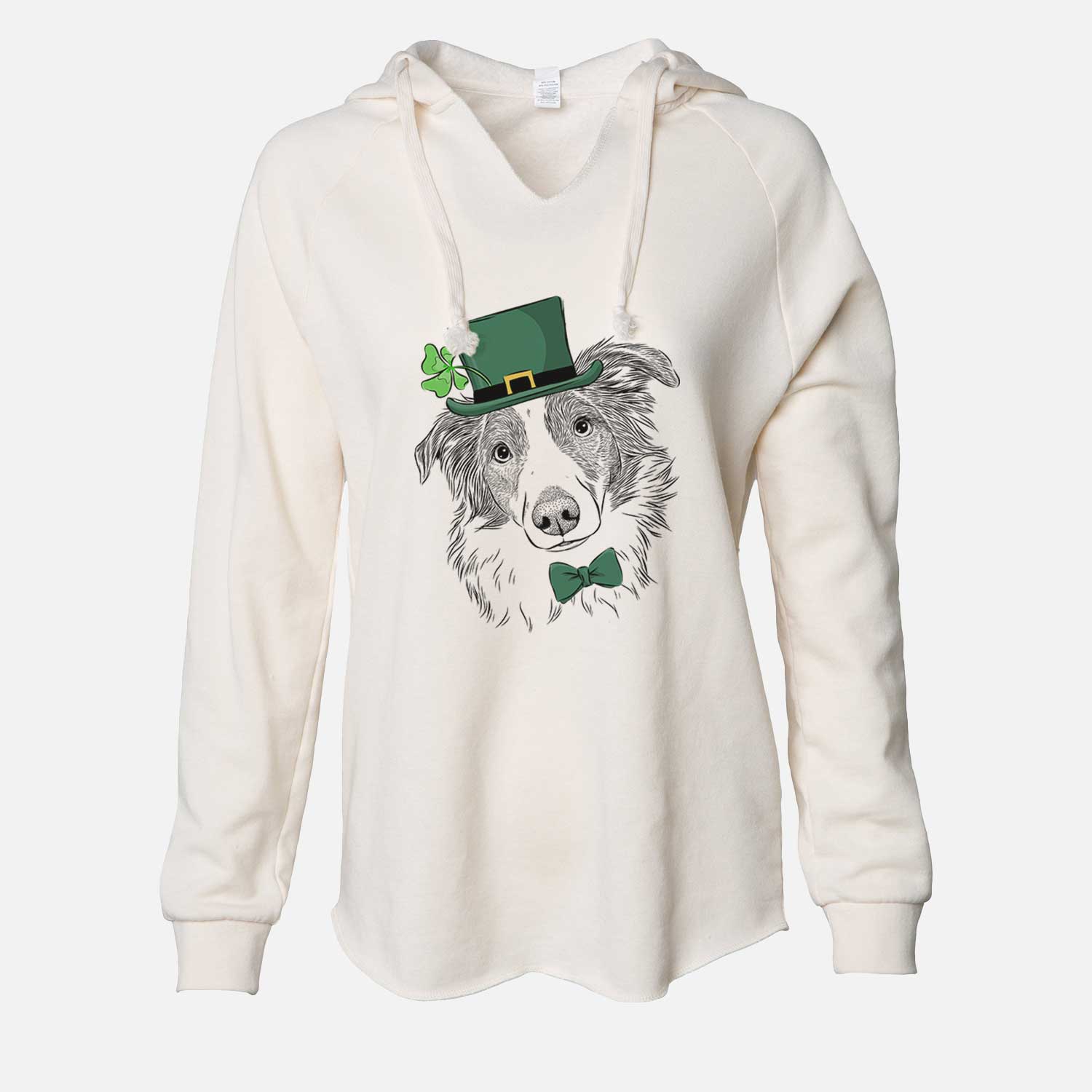 St. Patrick's Cyclone the Australian Shepherd - Cali Wave Hooded Sweatshirt