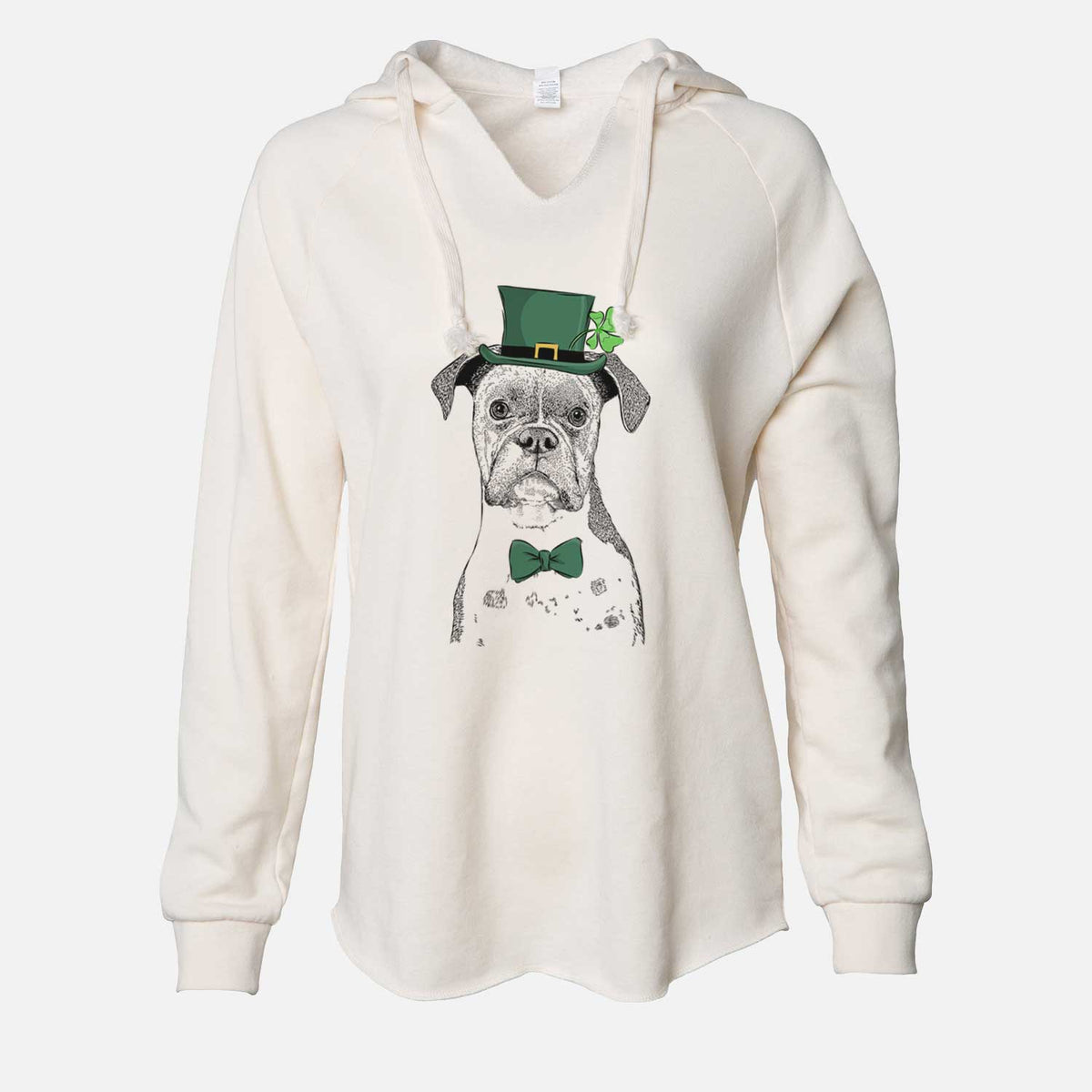 St. Patrick's Daisy the Boxer - Cali Wave Hooded Sweatshirt
