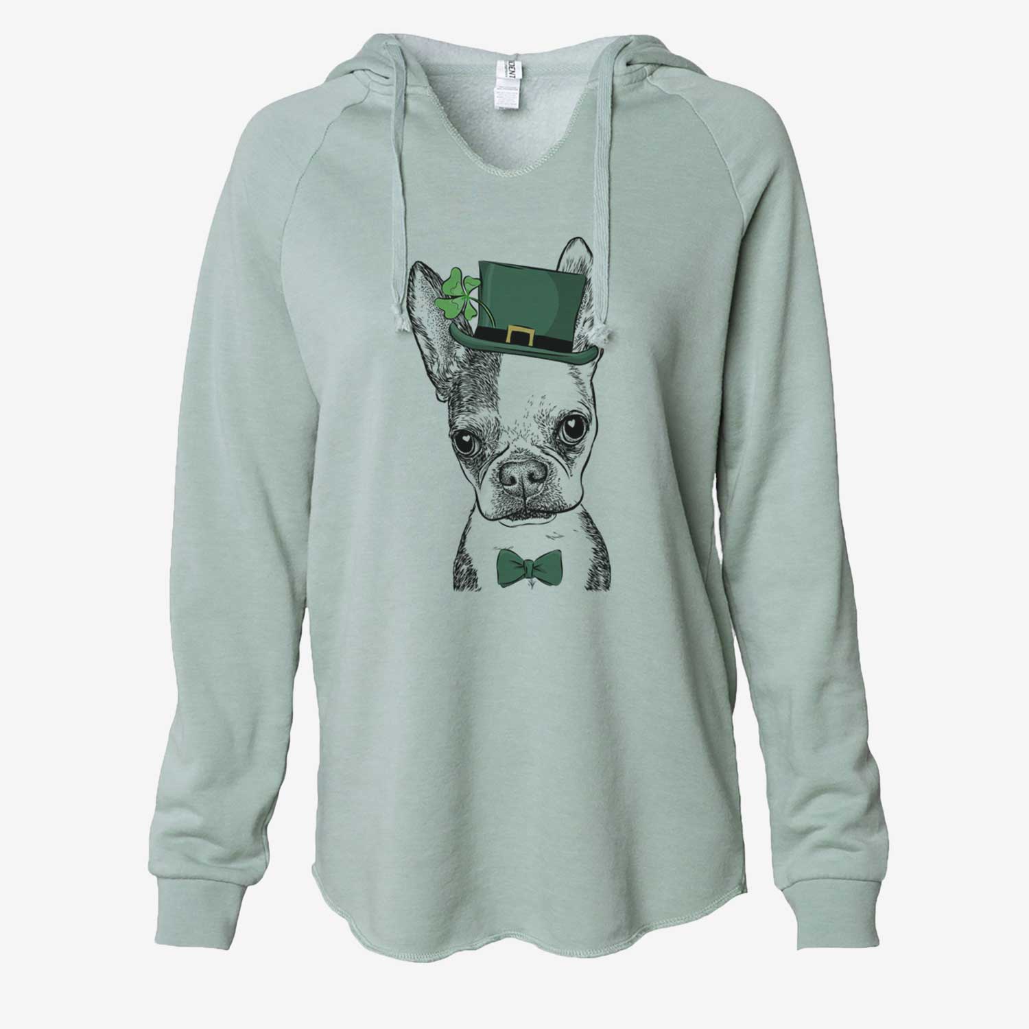 St. Patrick's Daisy the Boston Terrier - Cali Wave Hooded Sweatshirt