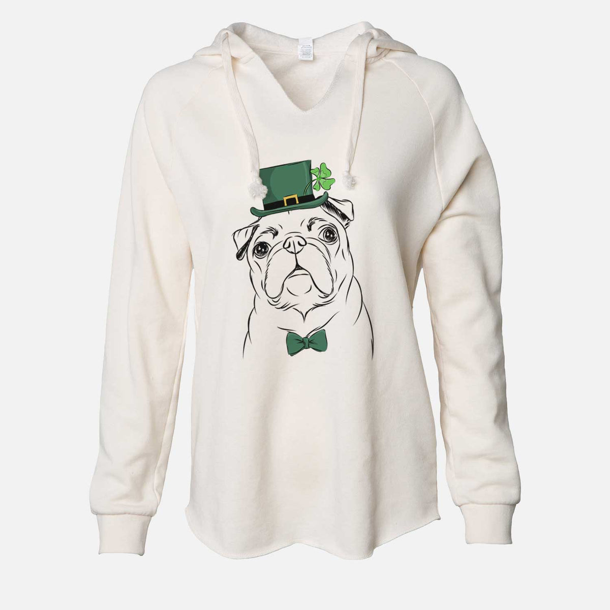 St. Patrick's Darling Chloe the Pug - Cali Wave Hooded Sweatshirt