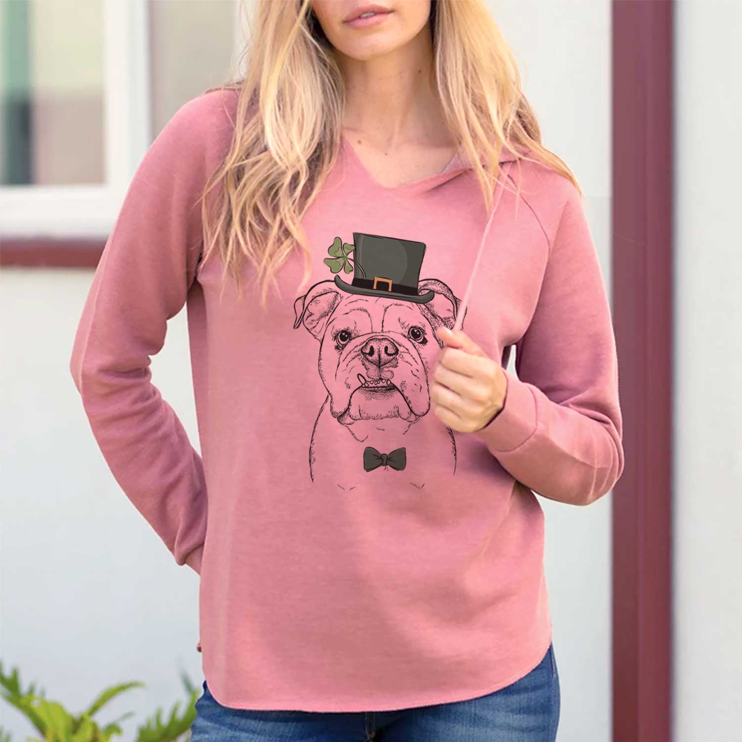 St. Patrick's Dazy the English Bulldog - Cali Wave Hooded Sweatshirt